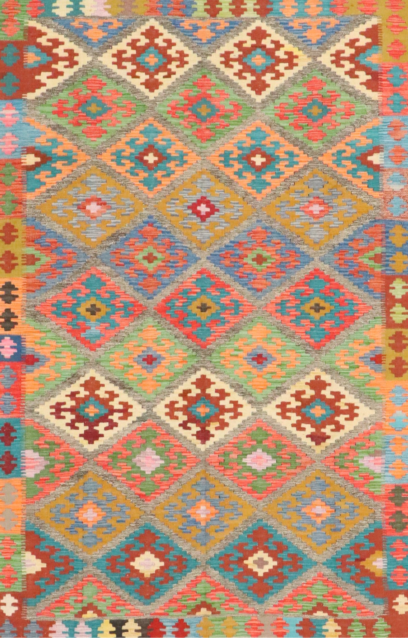 5'6 x 8'3 Handwoven Pakistani Kilim Area Rug