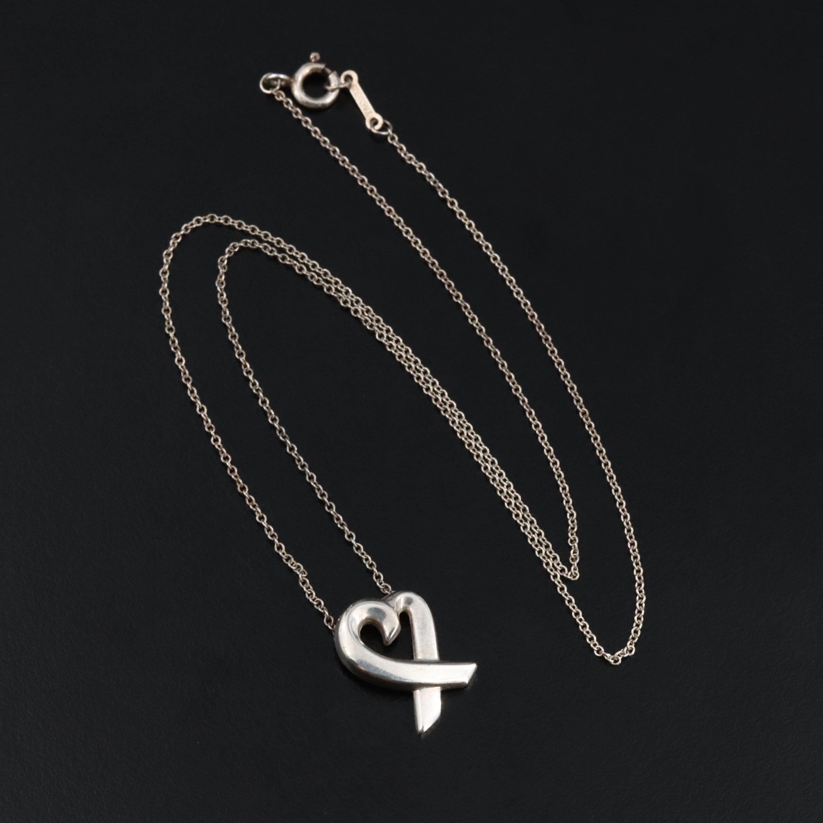 Paloma Picasso for Tiffany & Co. Loving Heart Sterling Necklace
