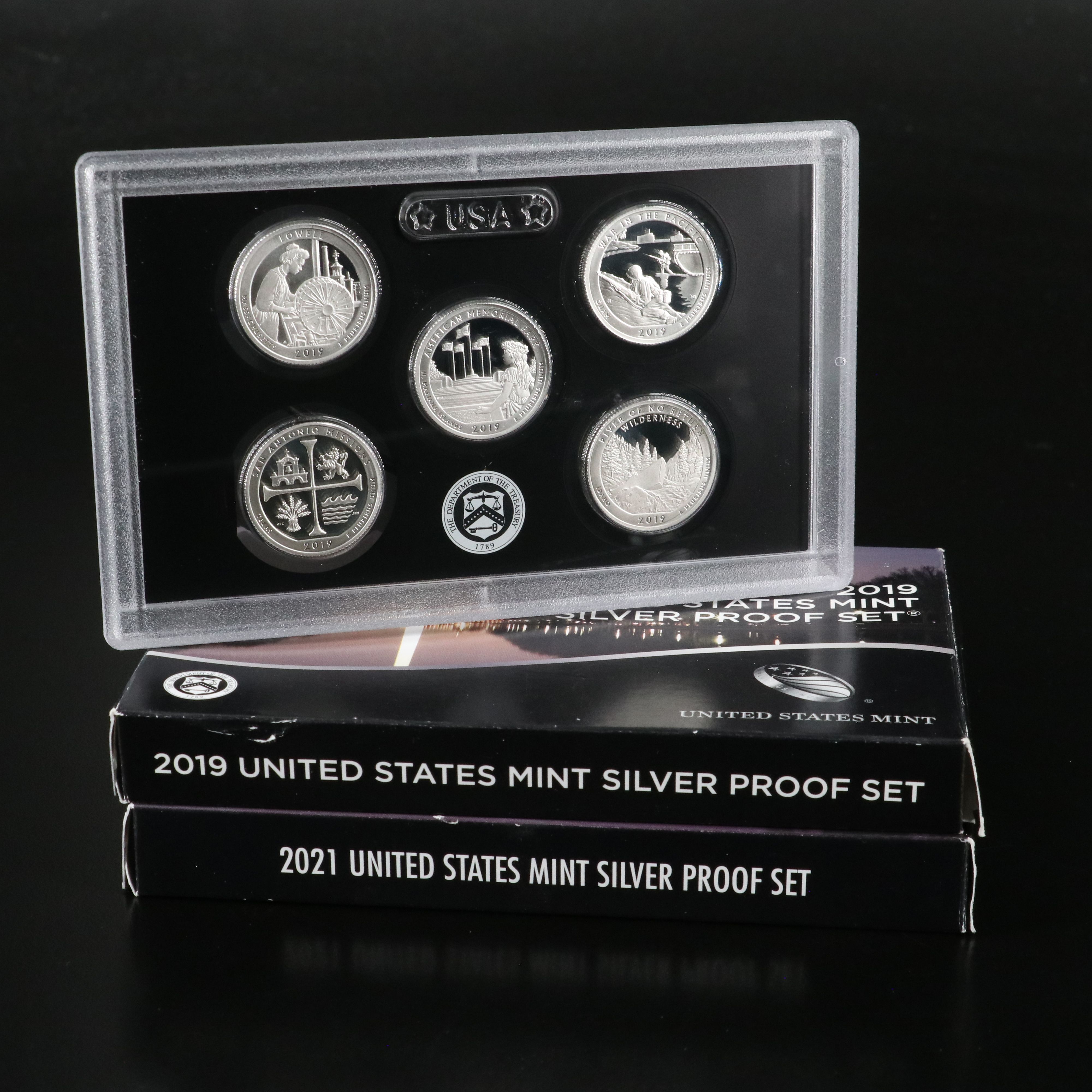 Two United States Modern Silver Proof Sets: 2019-S and 2021-S