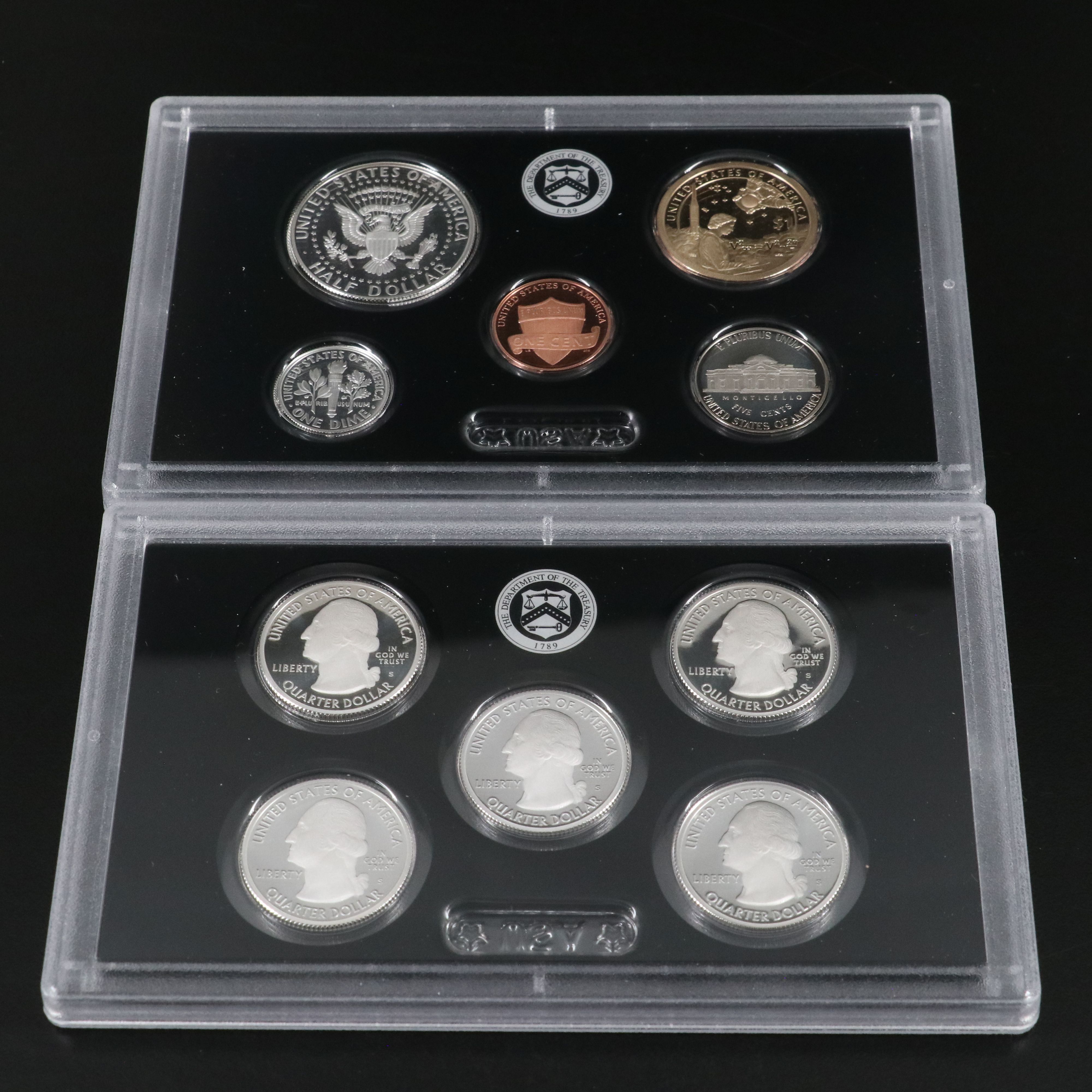 Two United States Modern Silver Proof Sets: 2019-S and 2021-S