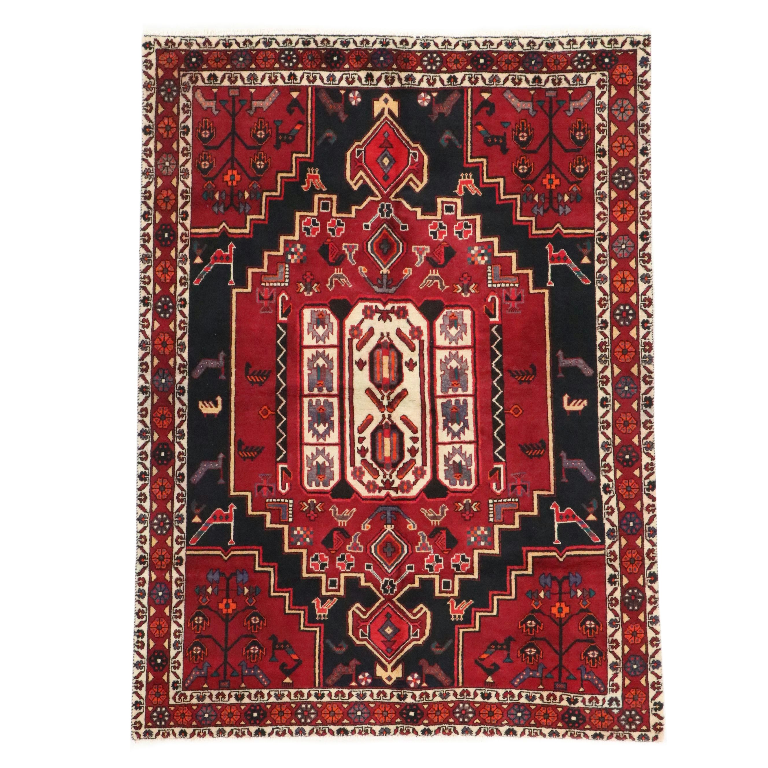 5' x 6'11 Hand-Knotted Persian Tuyserkan Area Rug
