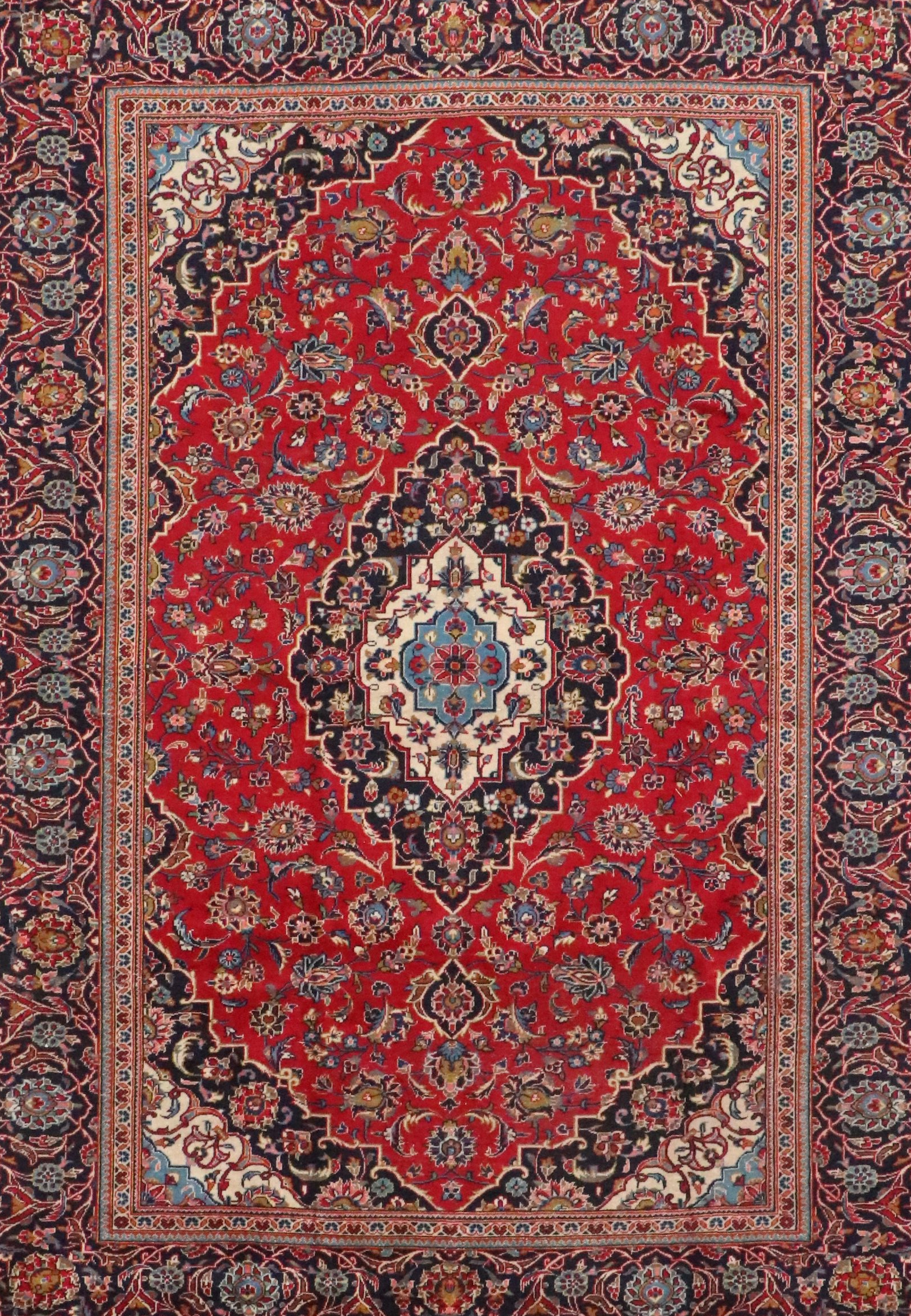 8'5 x 10'8 Hand-Knotted Persian Kashan Area Rug