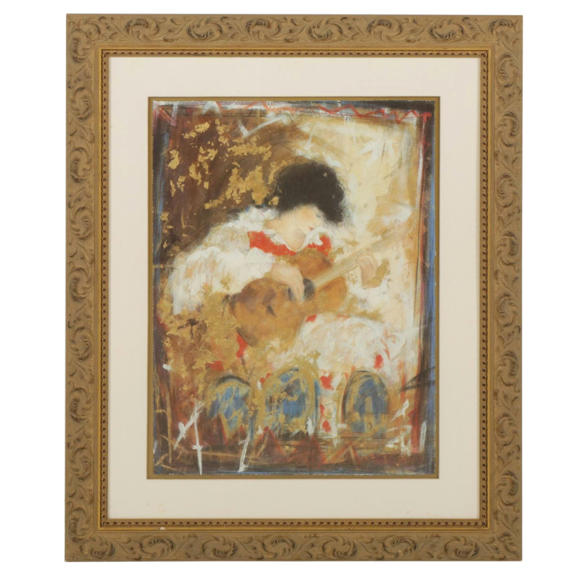 Janet Treby "Guitarist" Seriolithograph, Late 20th Century