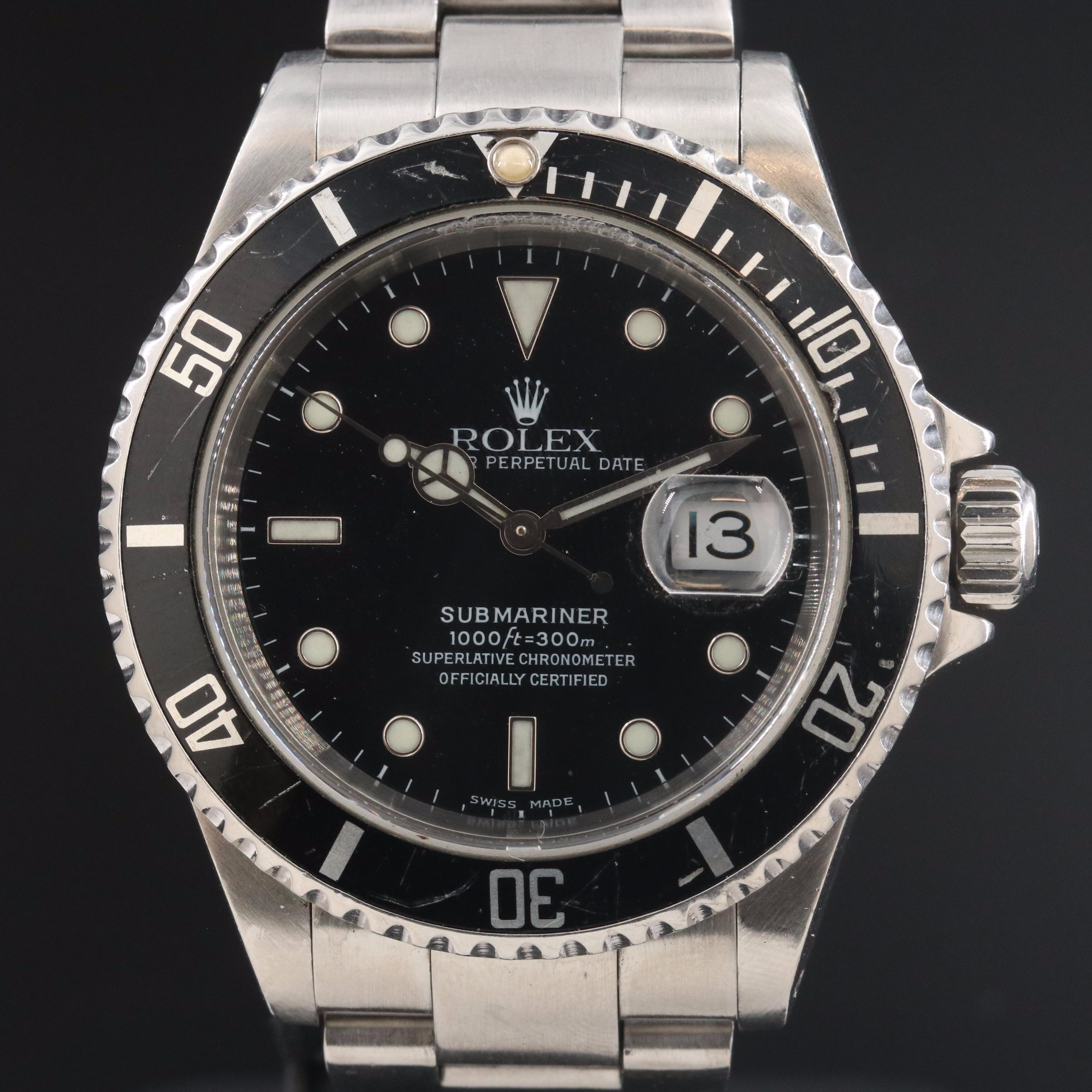 2002 Rolex Model 16610 Submariner Date Watch
