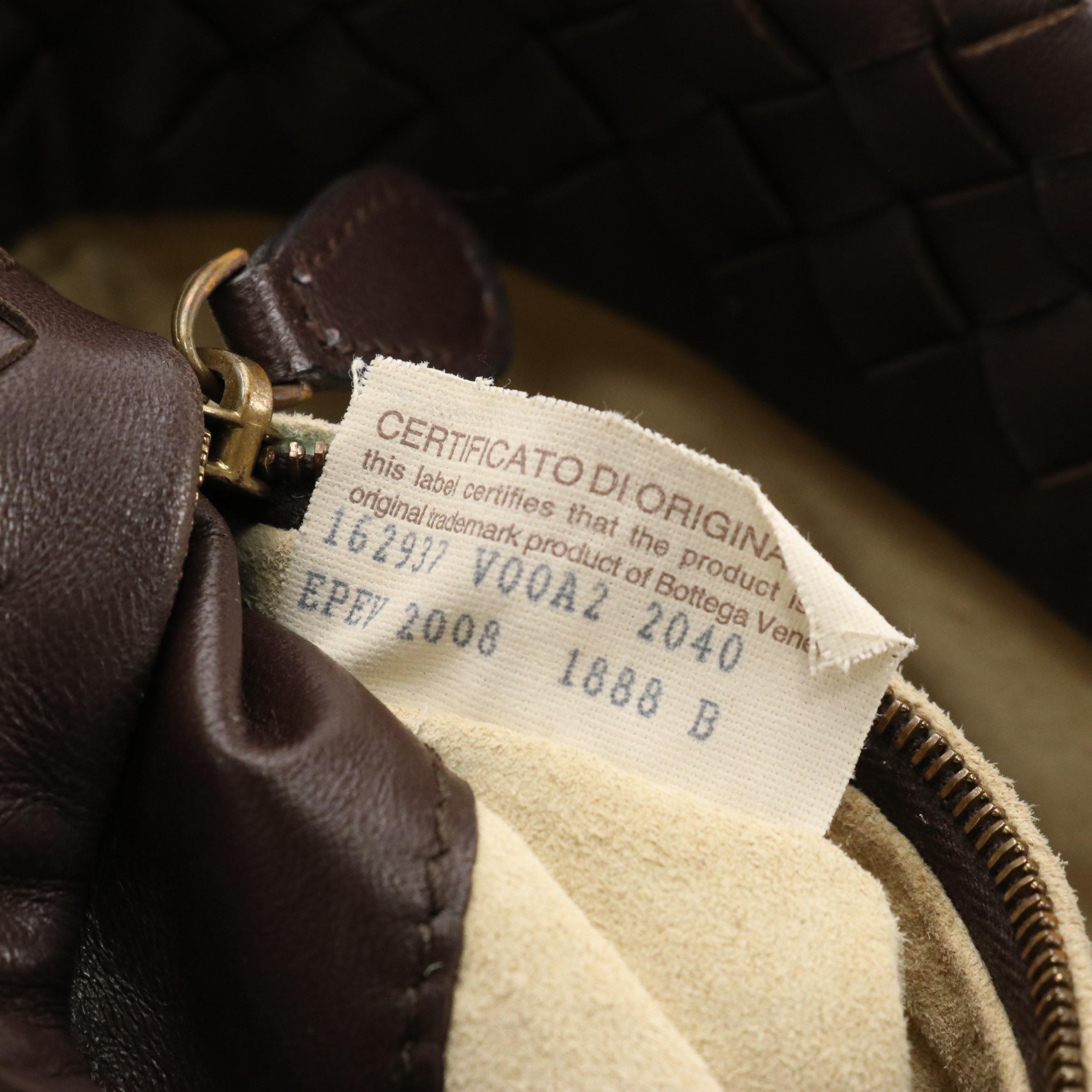 Bottega Veneta Grommet Strap Shoulder Bag in Chocolate Brown Intrecciato Leather