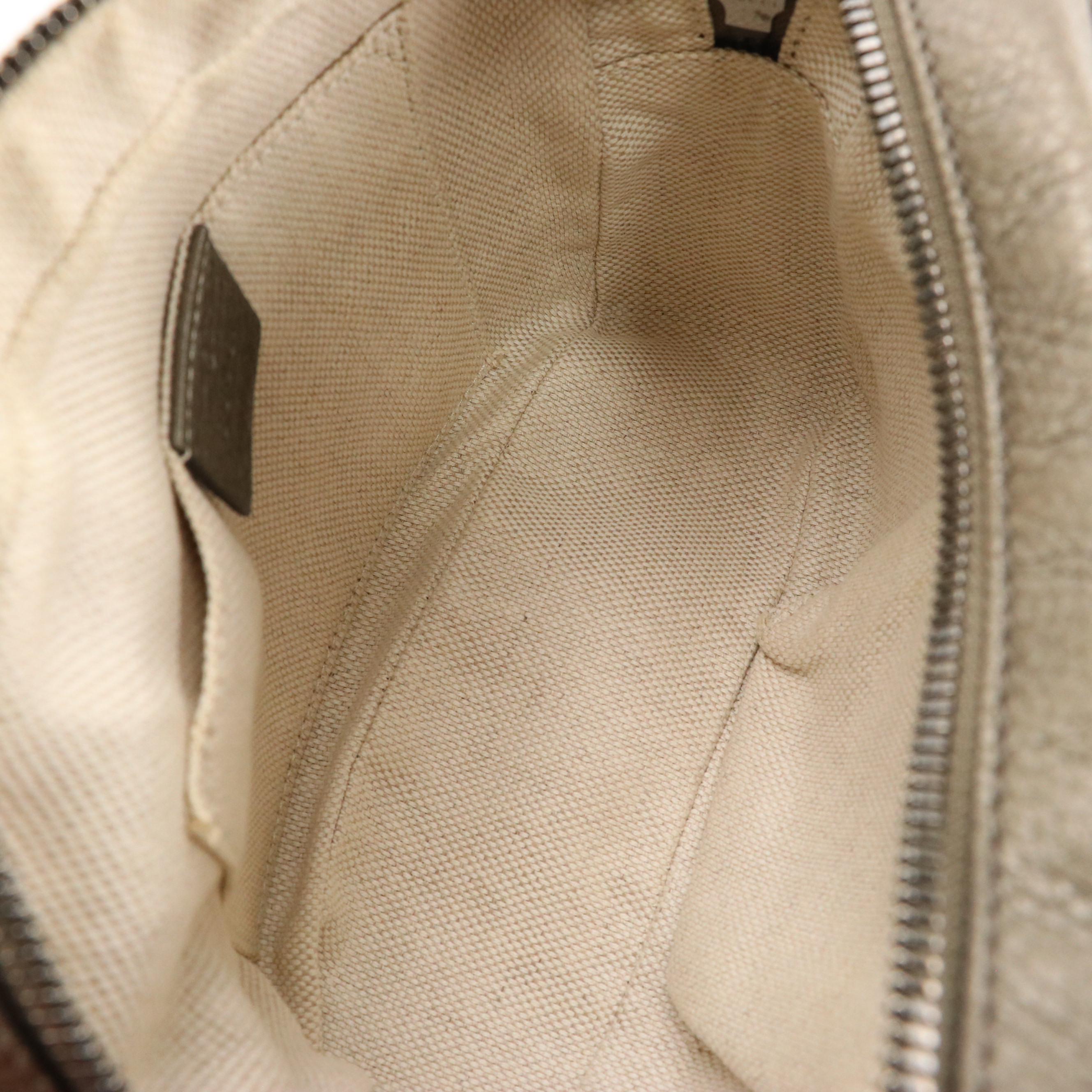 Gucci Soho Disco Crossbody with Tassel in Metallic Silver Grained Leather