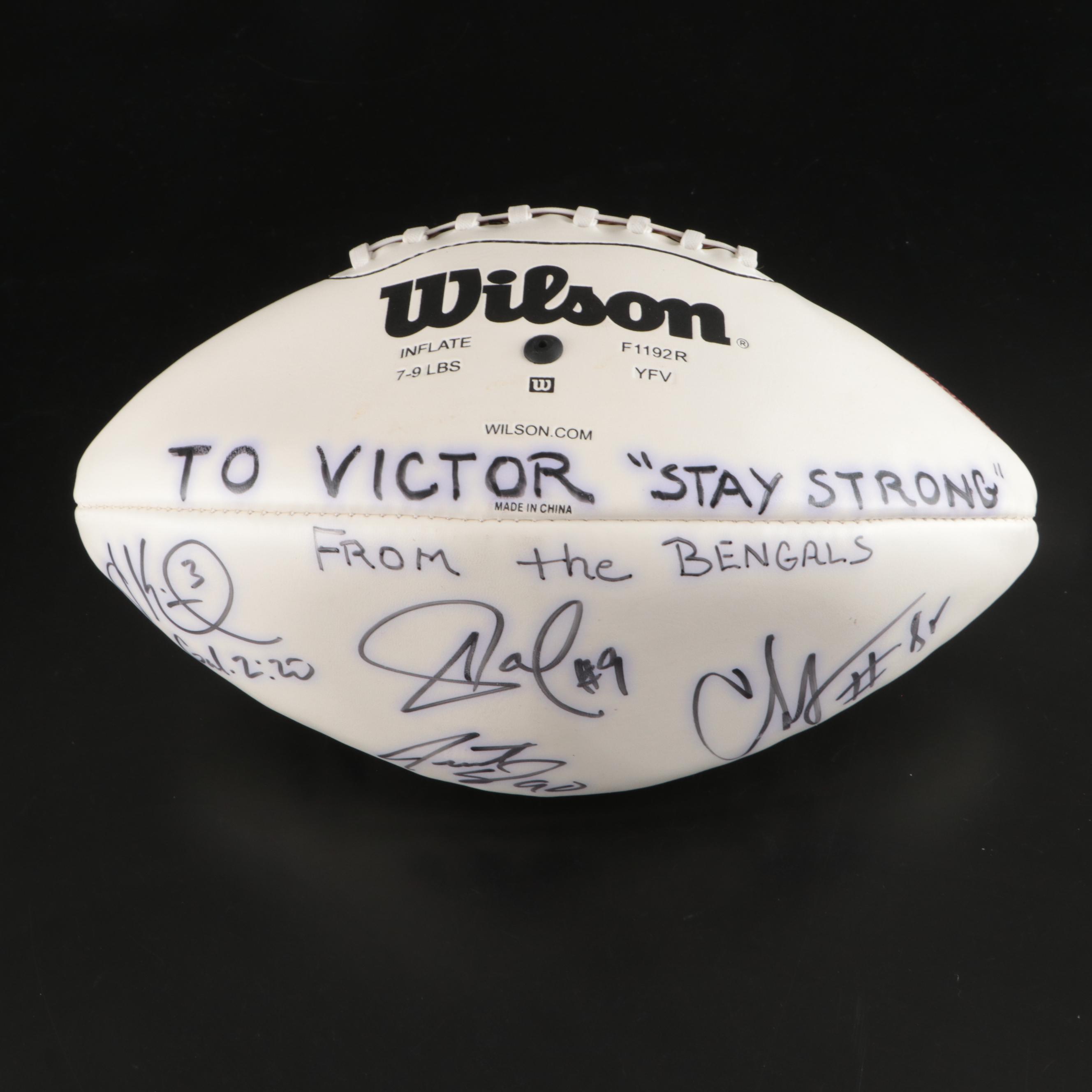 2004 Cincinnati Bengals Team Signed Football with Carson Palmer and Chad Johnson