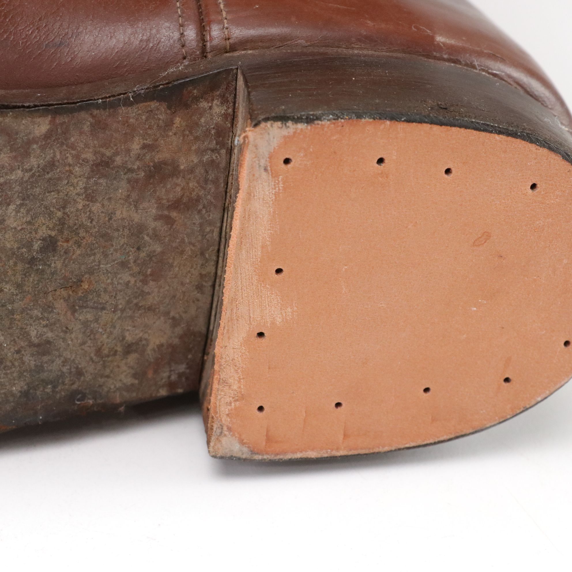 Pair of Leather Lace-up High Top Equestrian Riding Boots