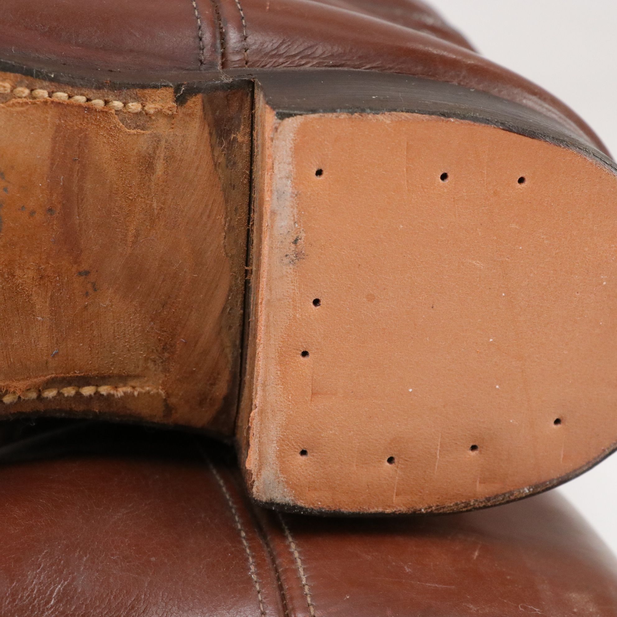 Pair of Leather Lace-up High Top Equestrian Riding Boots