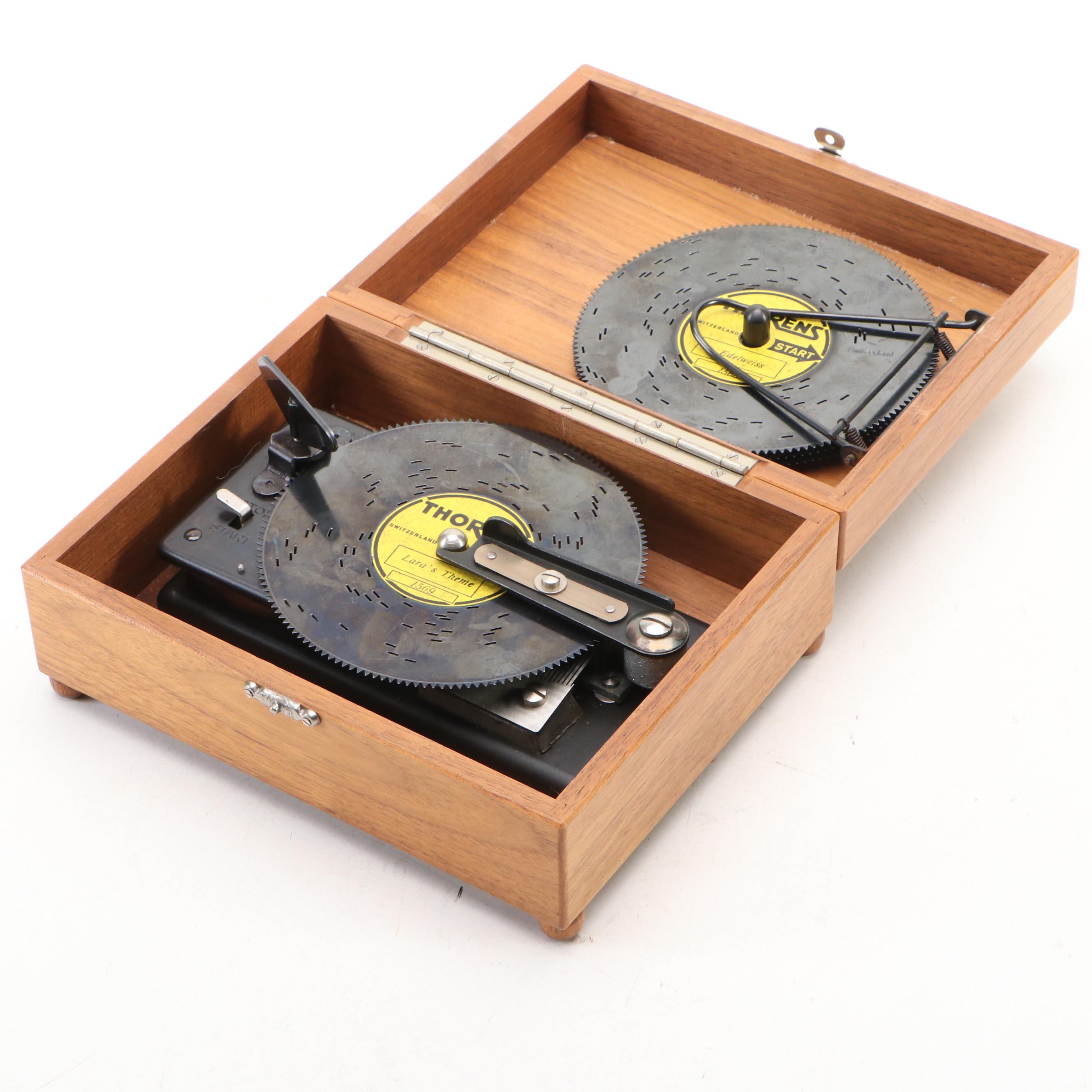 Thorens Walnut Disk Player Music Box