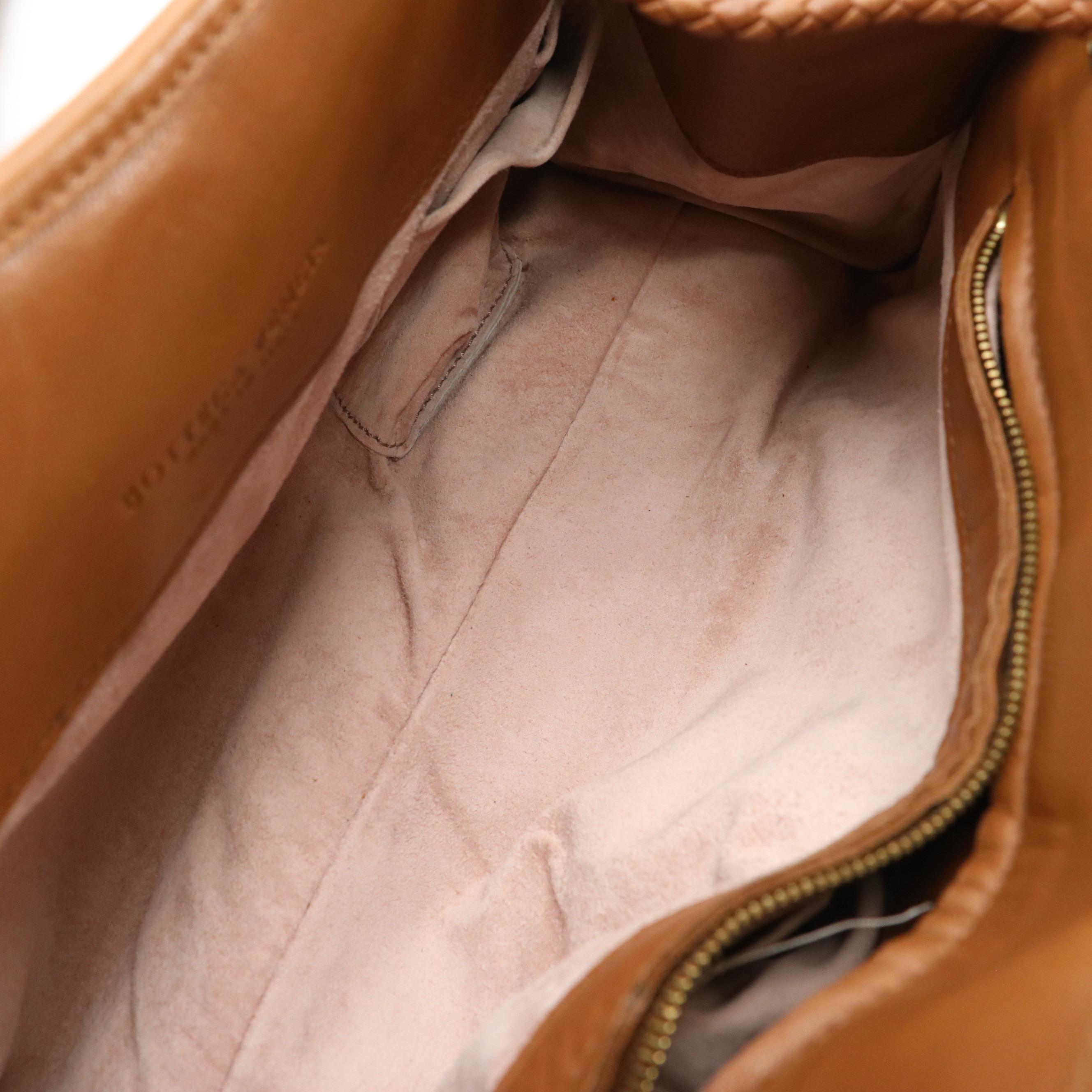 Bottega Veneta Chain Strap Bag in Beige Canvas and Tricolor Stitched Leather