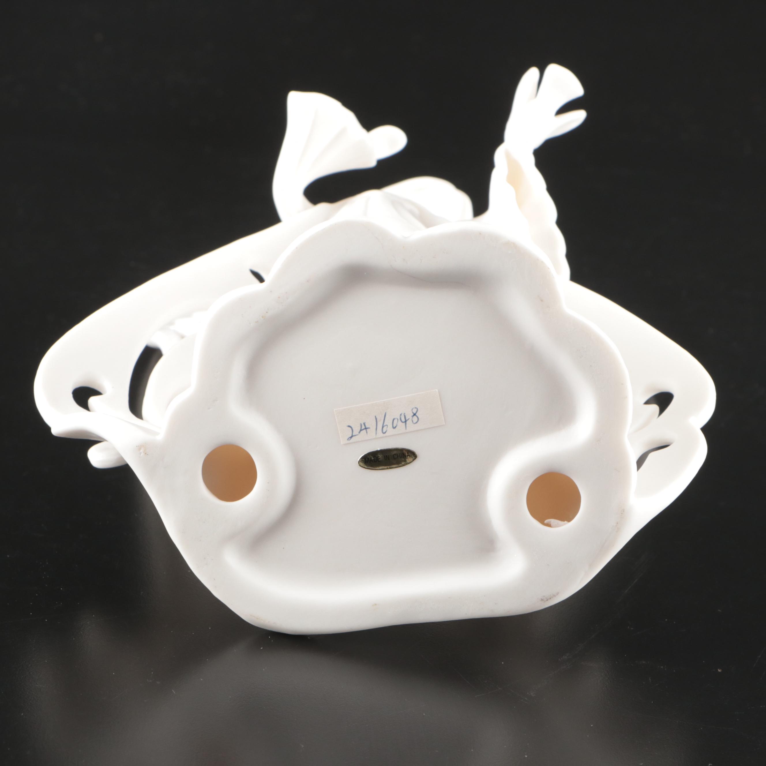 Ceramic and Wooden Angel Figurines