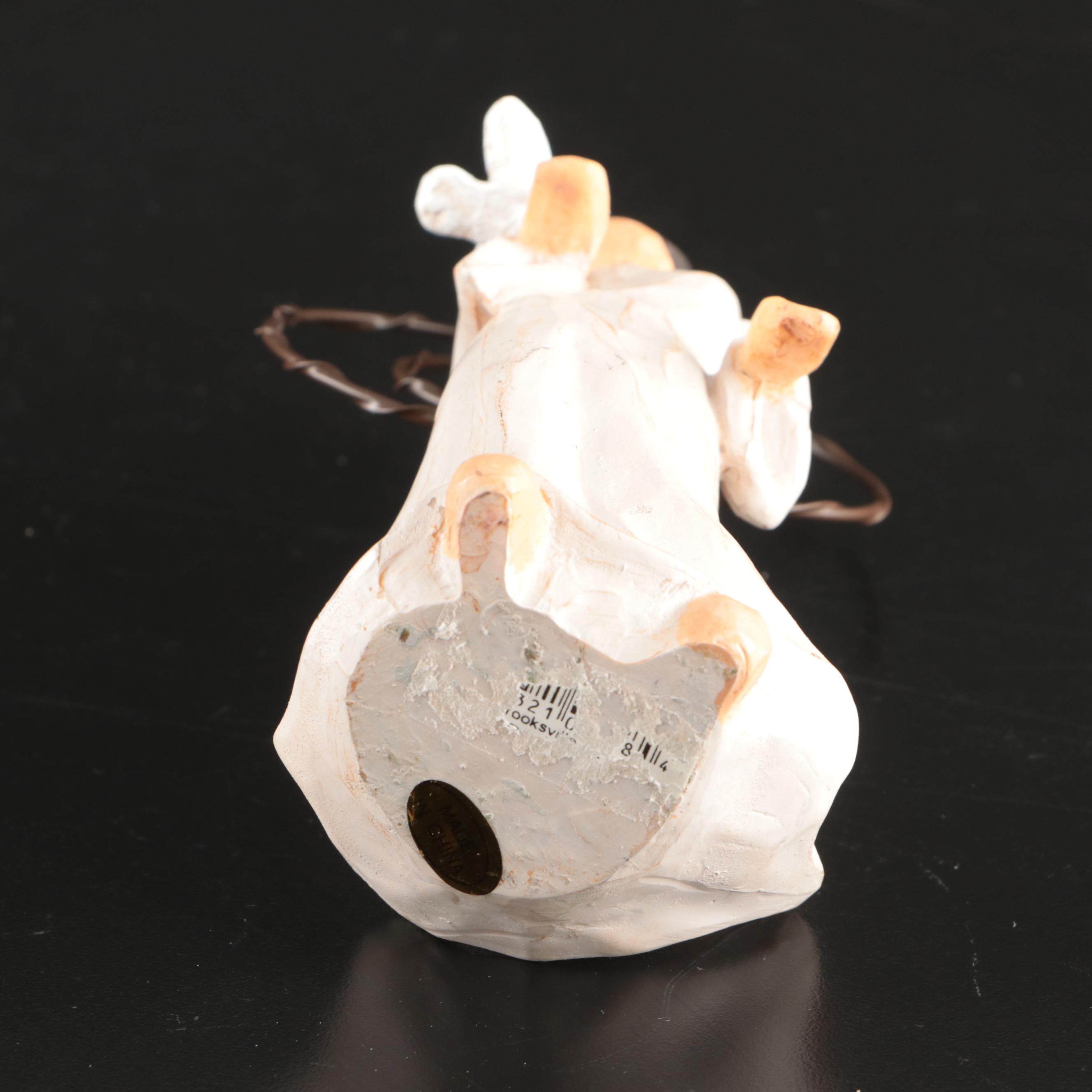 Ceramic and Wooden Angel Figurines