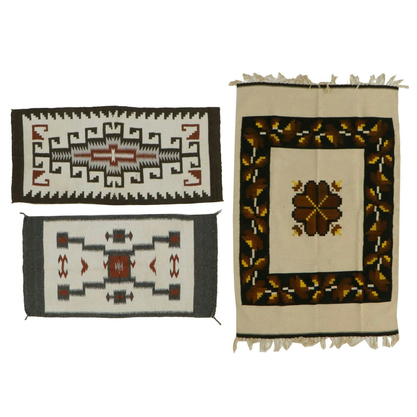 2' x 5' Handwoven Navajo Ganado & Storm Rugs, 4' x 6'2 Oaxacan Rug | EBTH