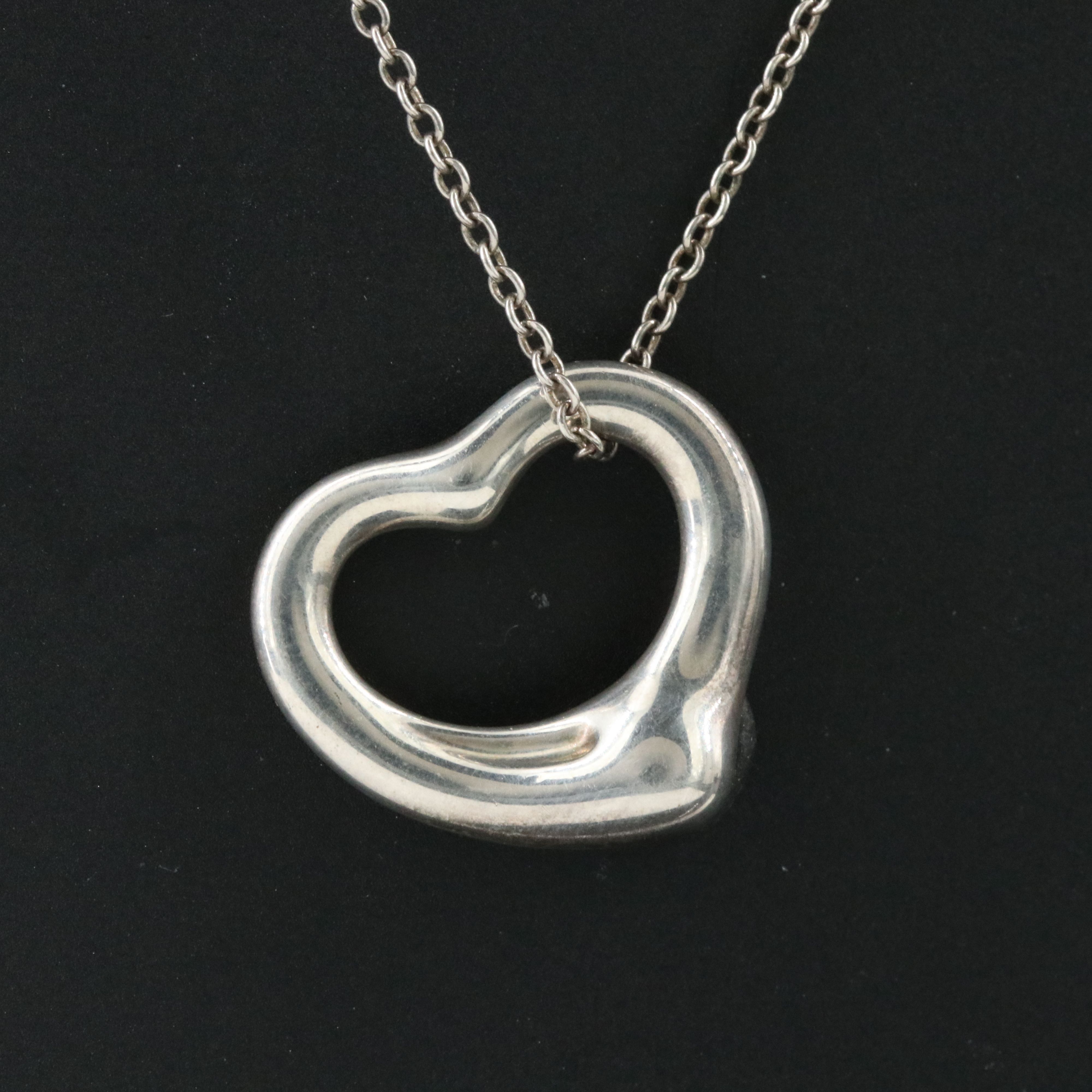 Elsa Peretti for Tiffany & Co. Open Heart Sterling Pendant Necklace