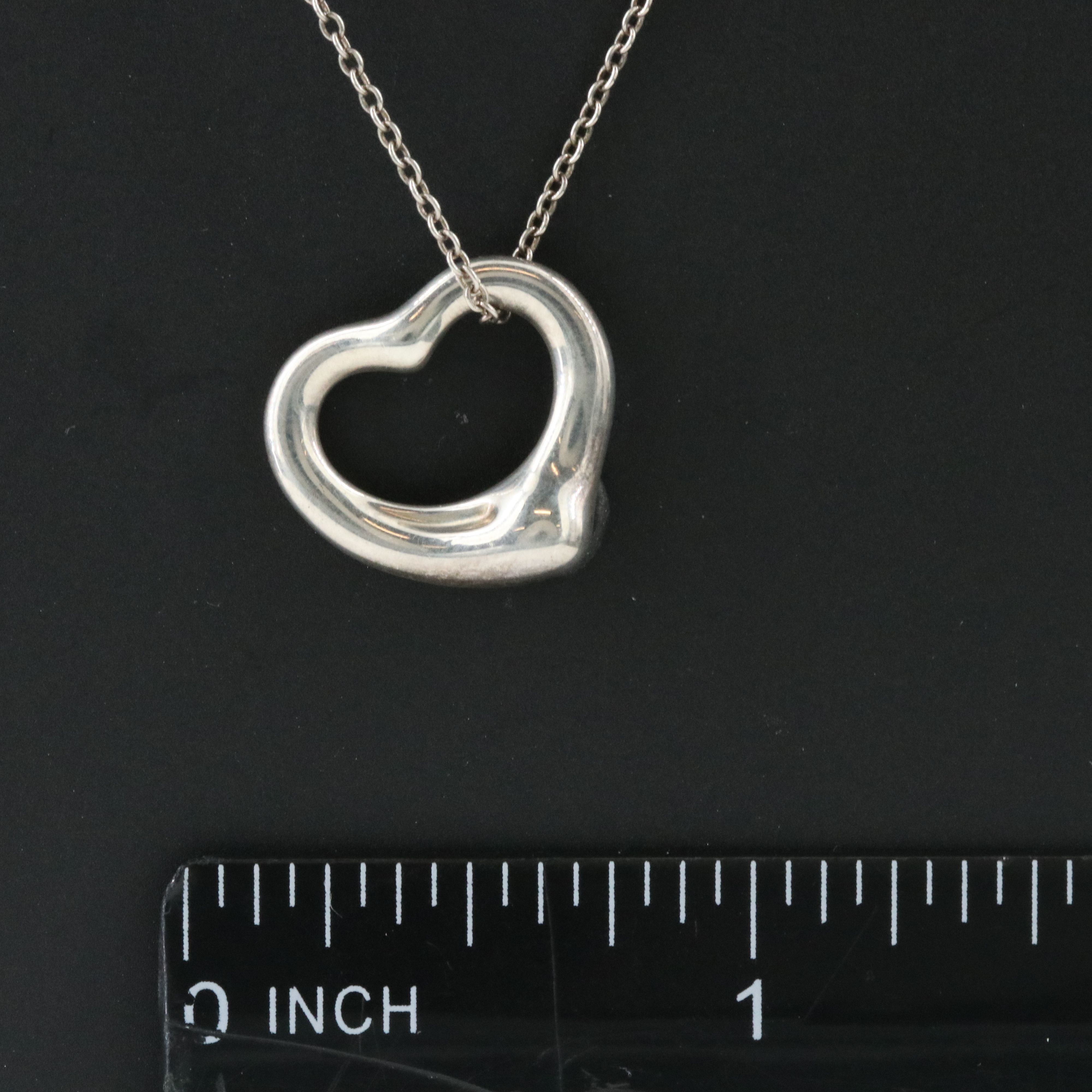 Elsa Peretti for Tiffany & Co. Open Heart Sterling Pendant Necklace