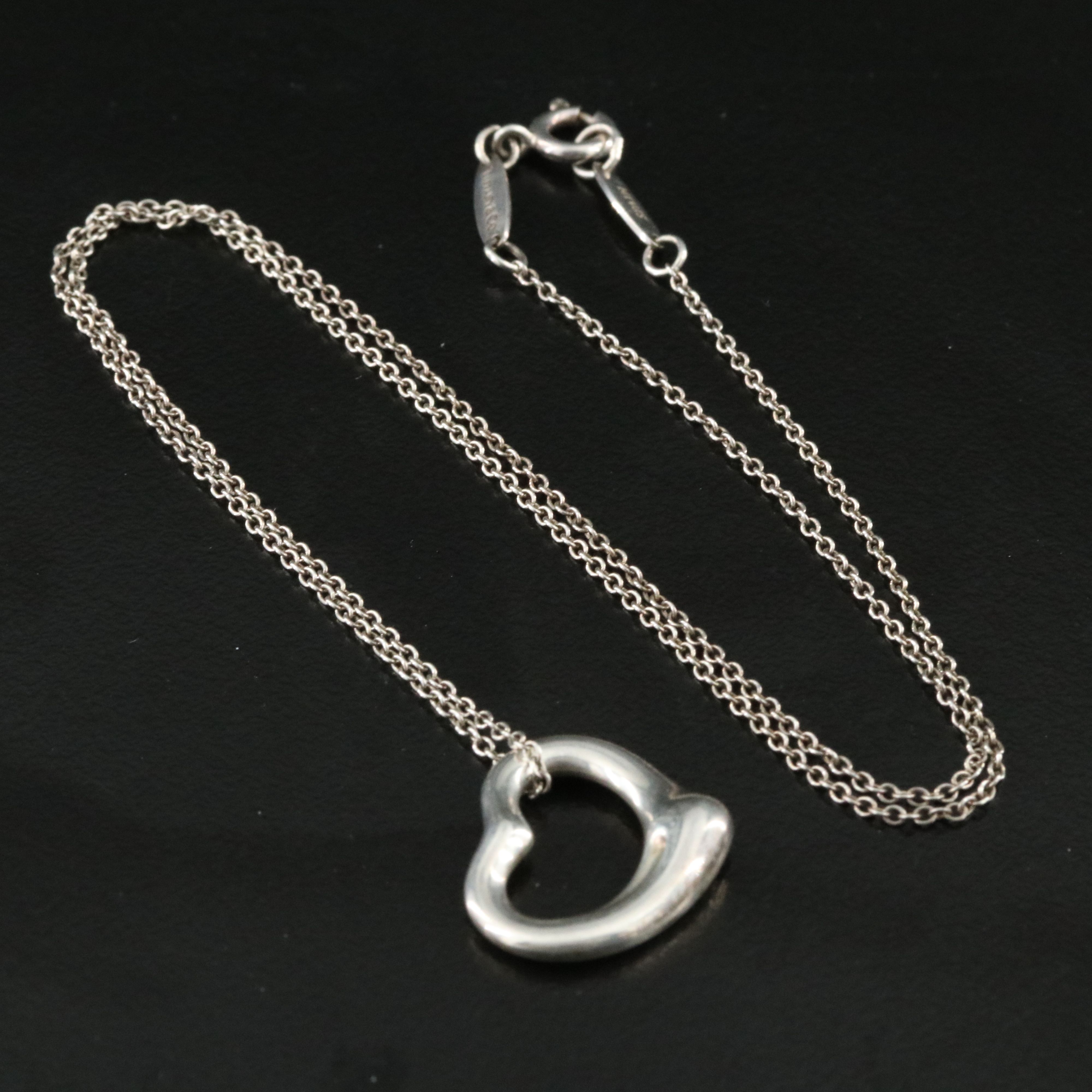 Elsa Peretti for Tiffany & Co. Open Heart Sterling Pendant Necklace