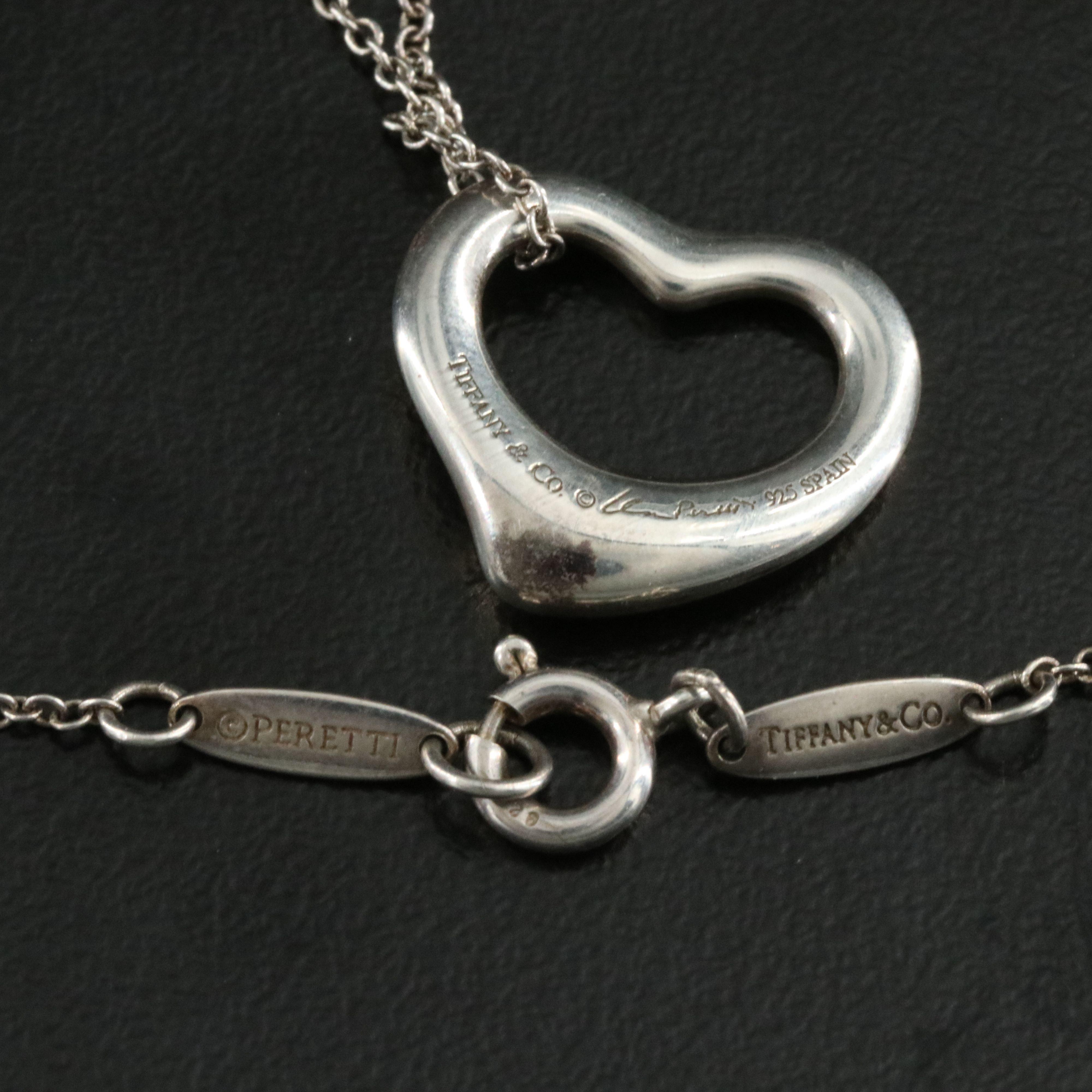 Elsa Peretti for Tiffany & Co. Open Heart Sterling Pendant Necklace