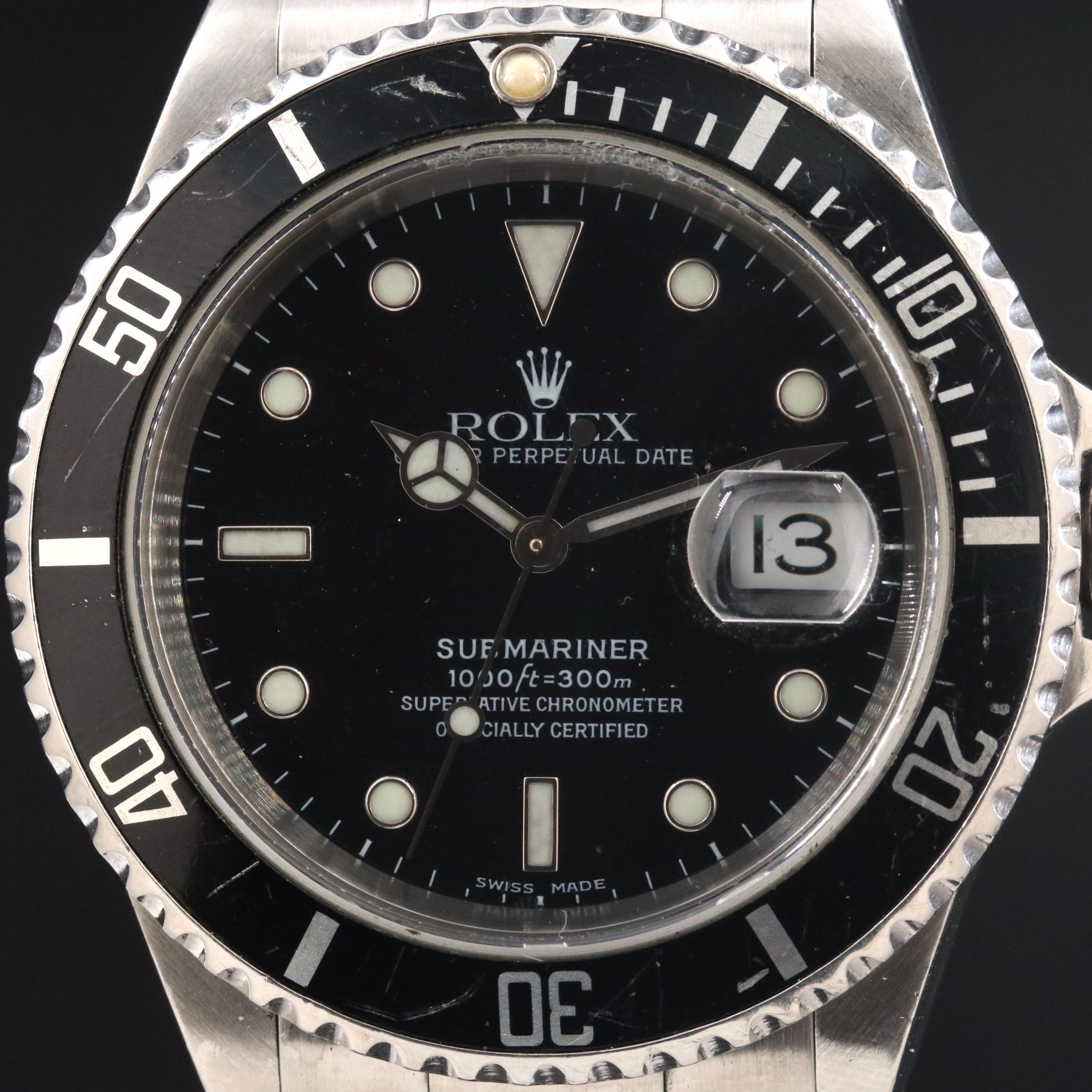 2002 Rolex Model 16610 Submariner Date Watch