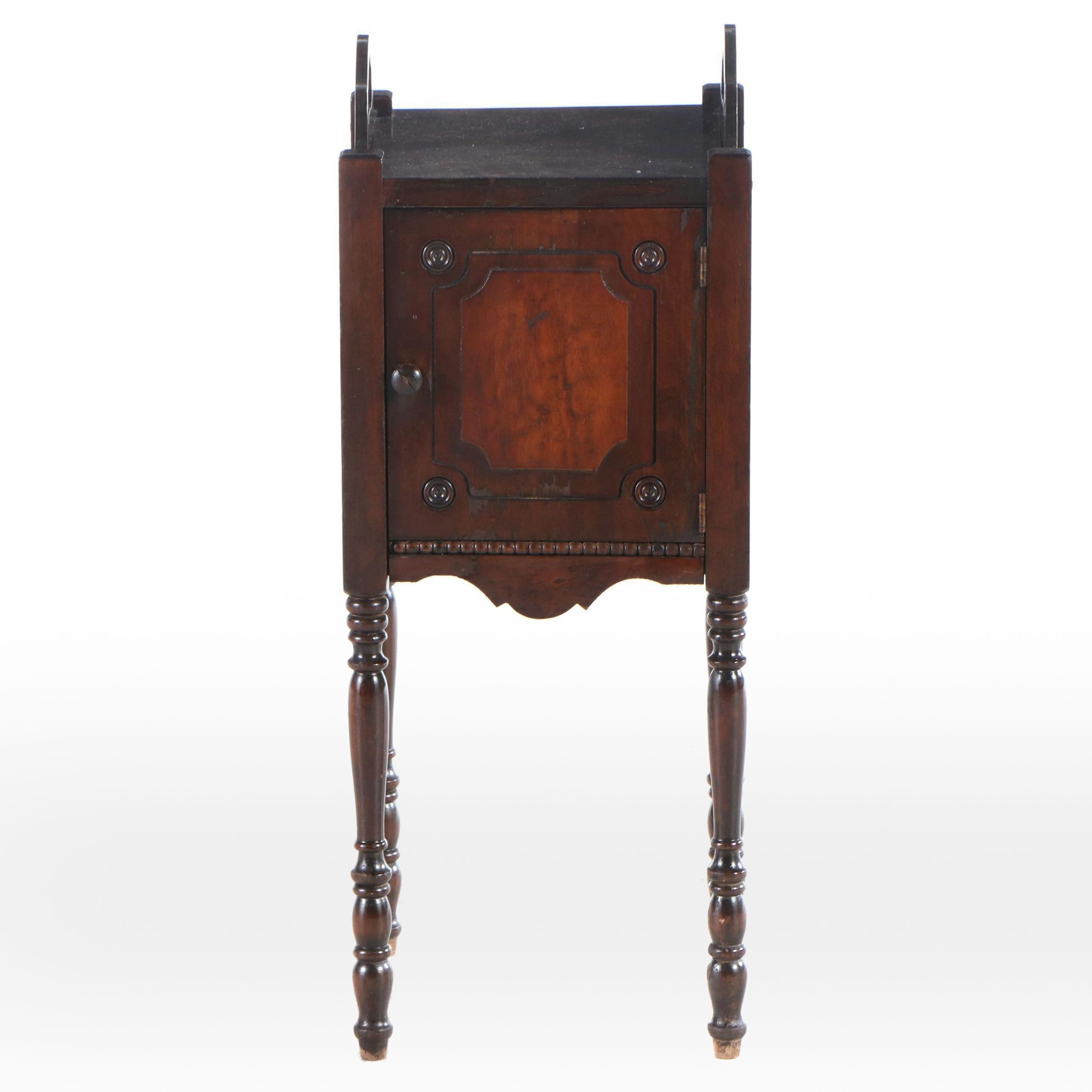 Victorian Walnut Bedside Cabinet, Late 19th/Early 20th Century