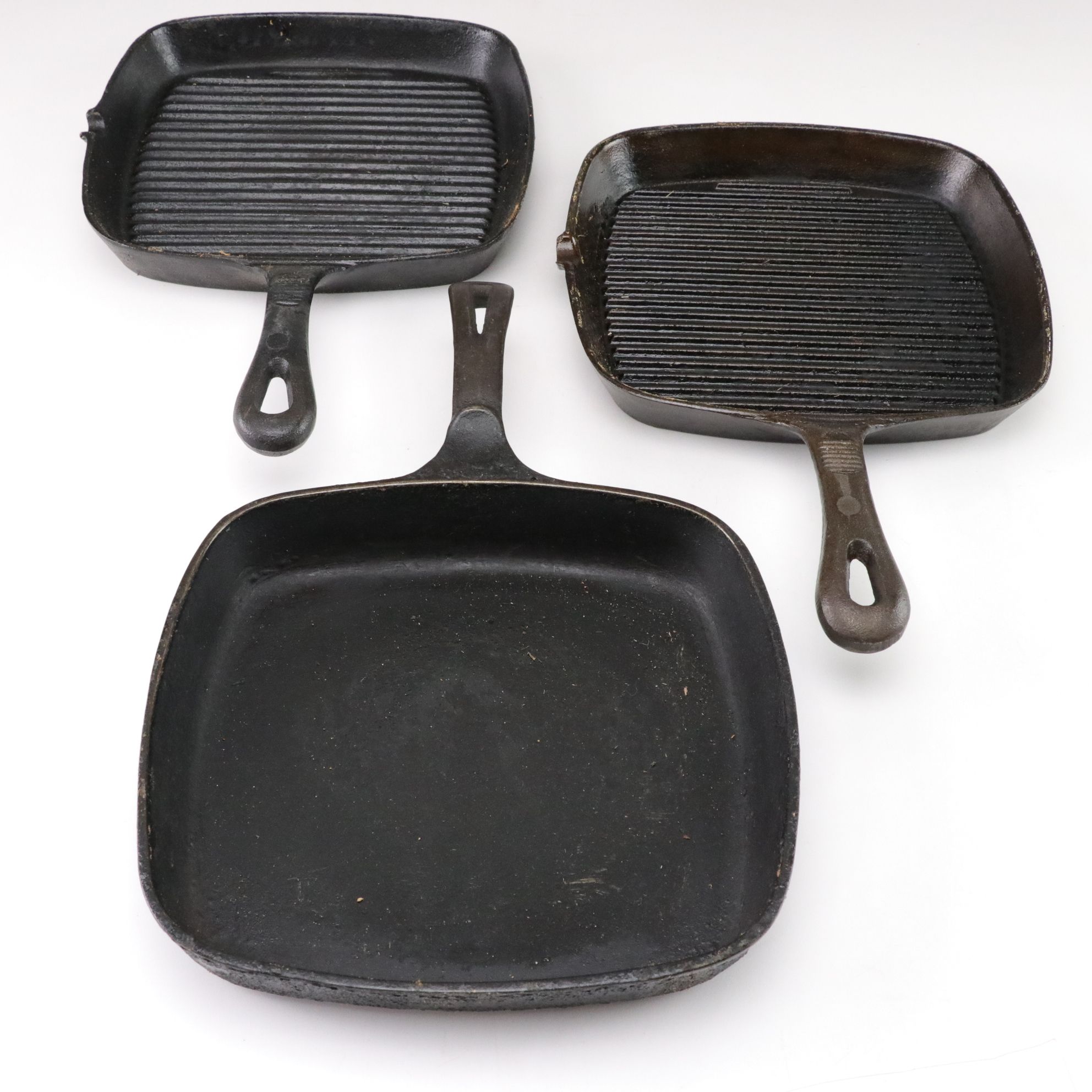 Benjamin & Medwin Grill Pan and Other Square Cast Iron Skillets