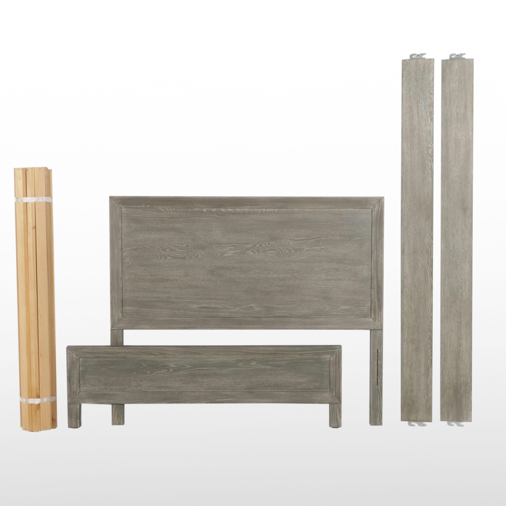 Pottery  Barn Teen "Rowan" Charcoal Weathered Wood Full Size Bed Frame, 2017