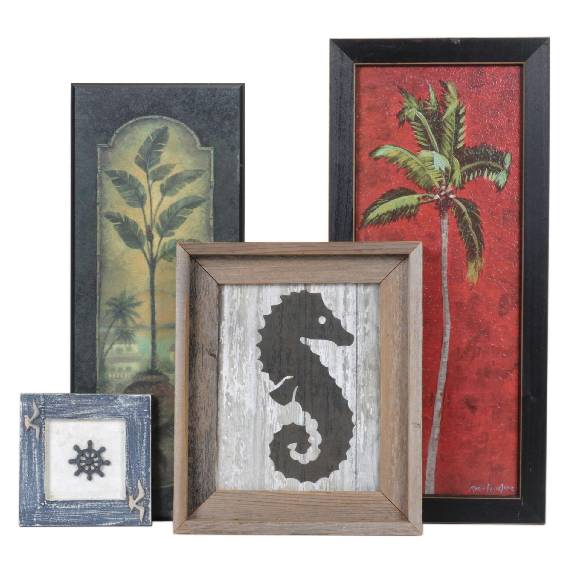 Painted Palm Tree and Other Beach Cottage Wall Decor