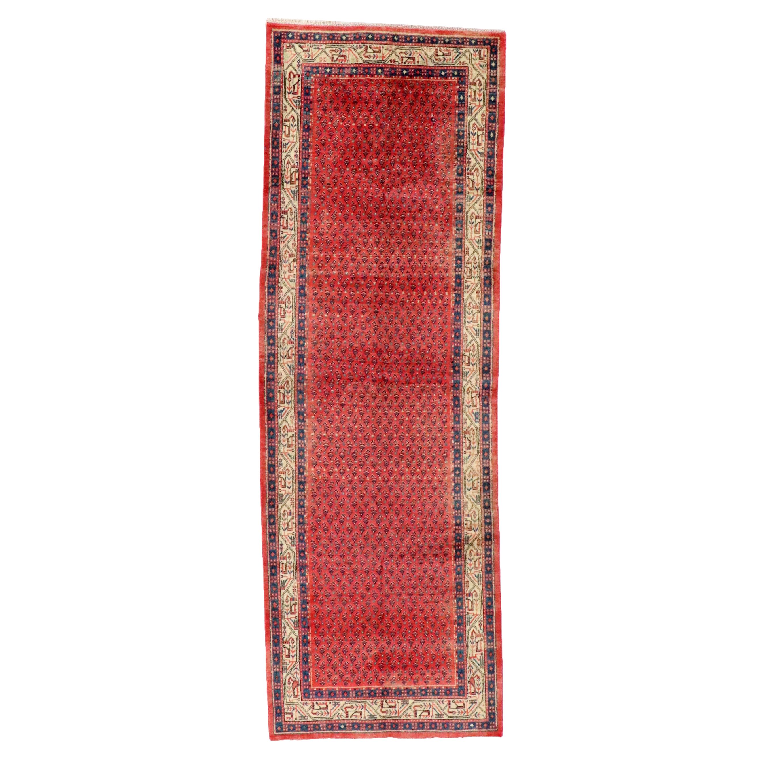 3'6 x 10'5 Hand-Knotted Persian Seraband Long Rug