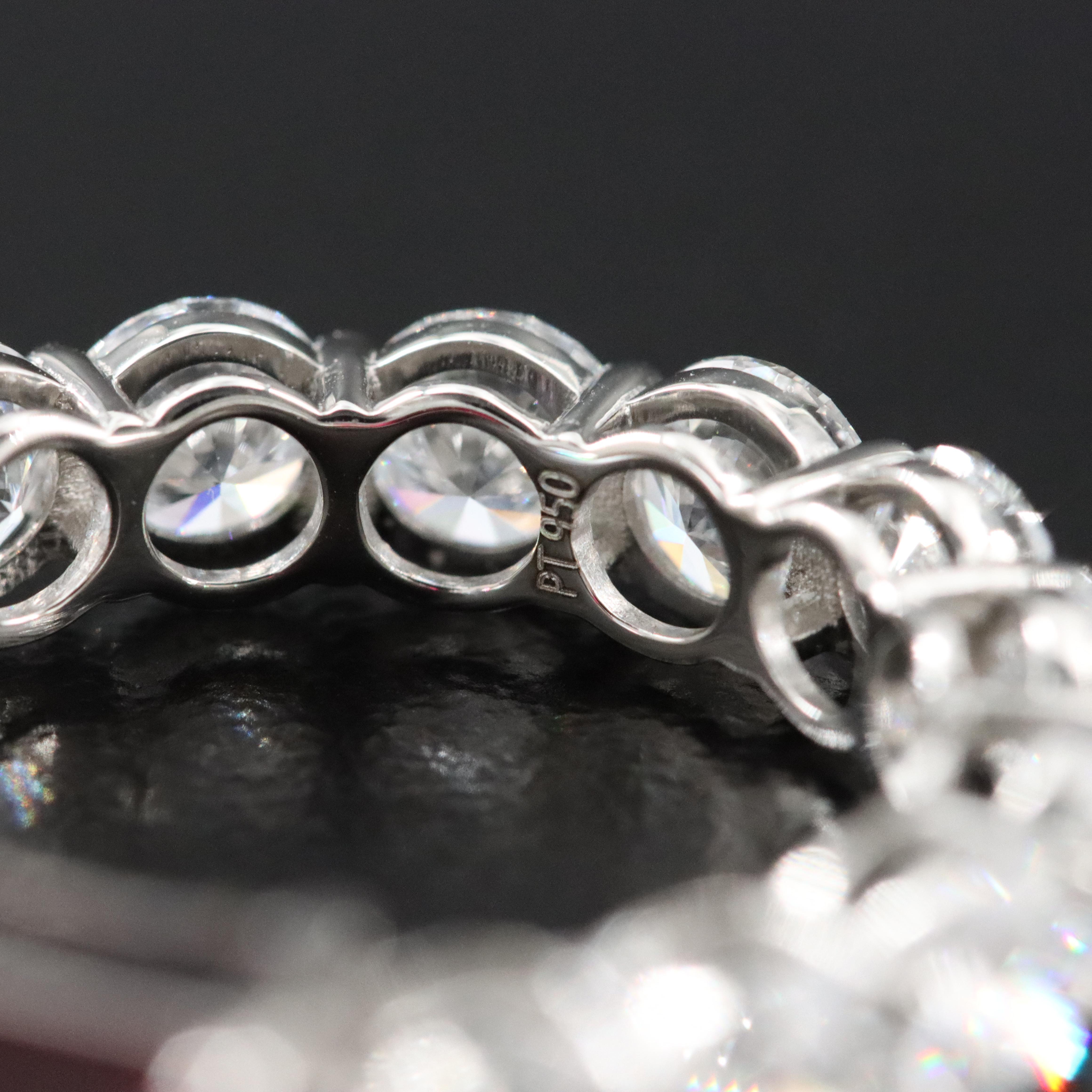 Platinum 2.03 Ruby and 4.29 CTW Lab Grown Diamond Eternity Ring