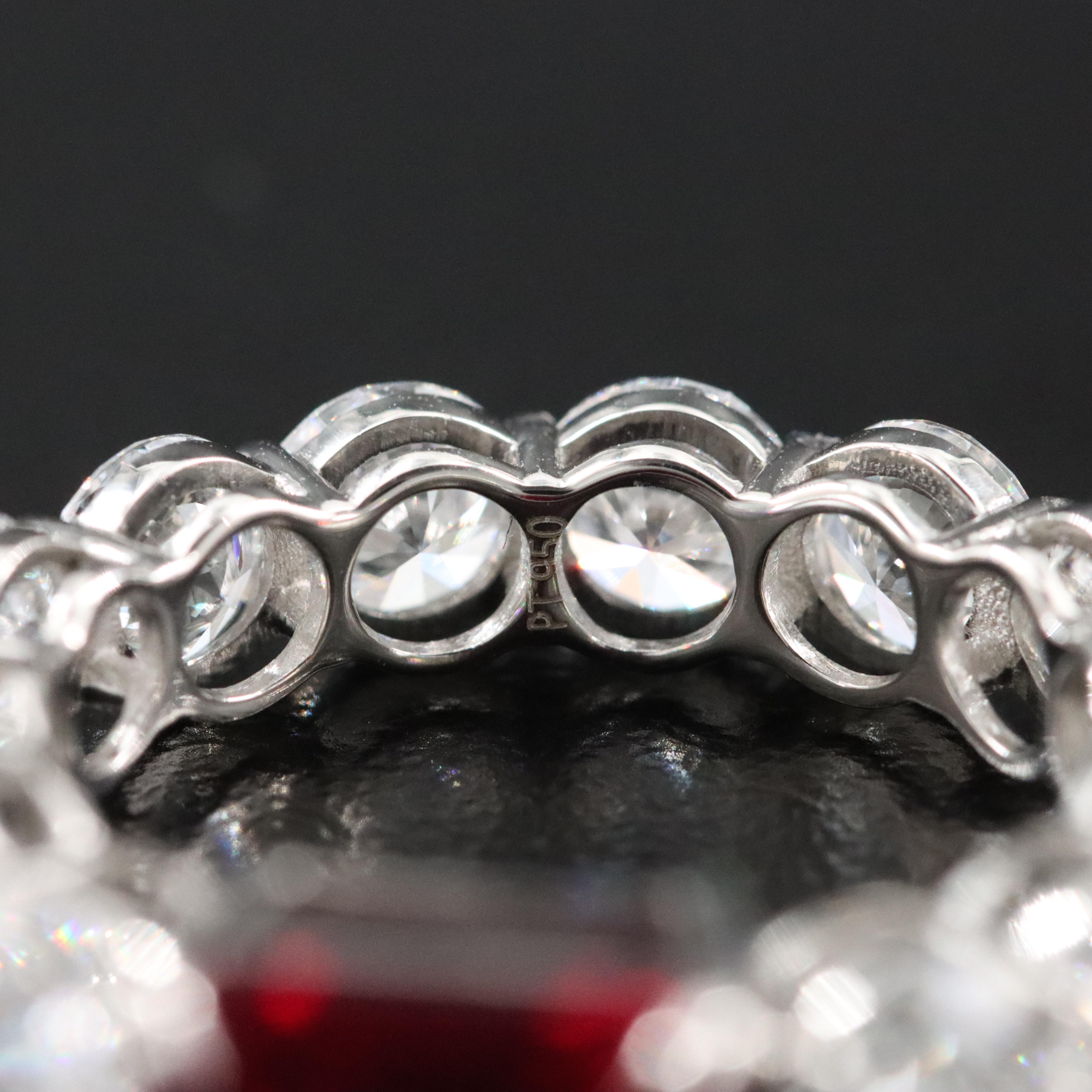 Platinum 3.00 CT Ruby and 4.55 CTW Lab Grown Diamond Eternity Ring