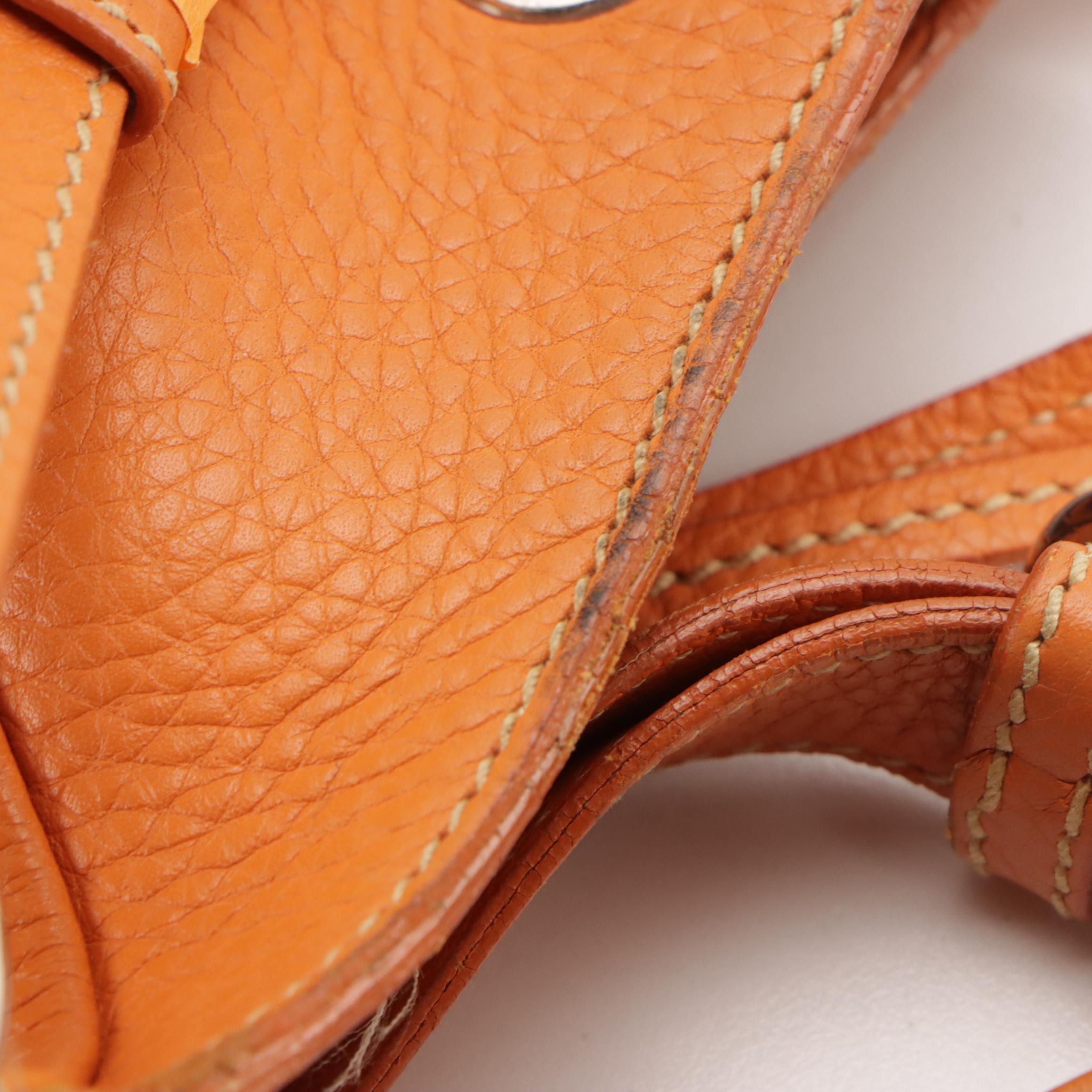 Prada Hobo Shoulder Satchel in Orange Leather-Trimmed Raffia