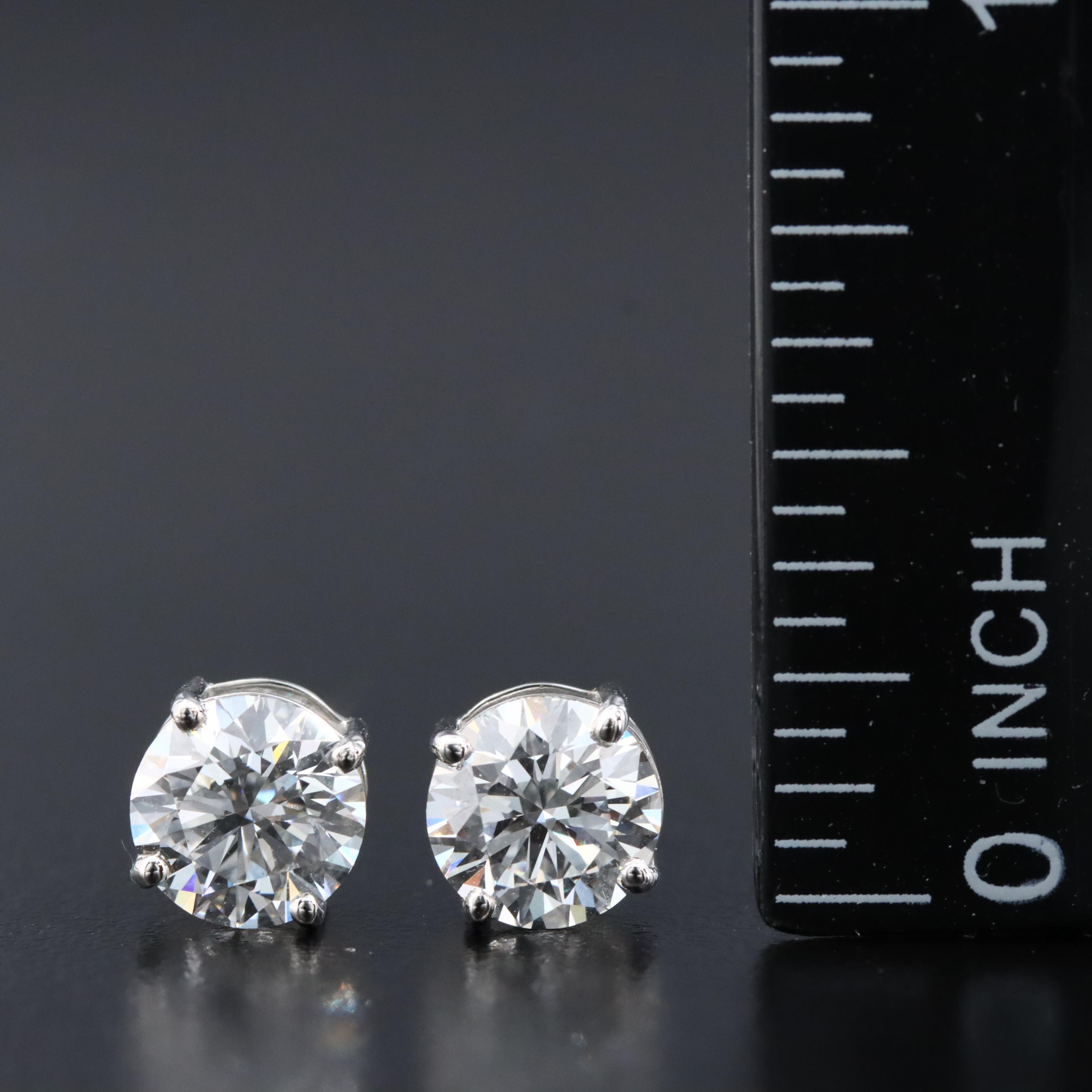 Platinum 2.31 CTW Lab Grown Diamond Stud Earrings with IGI Report
