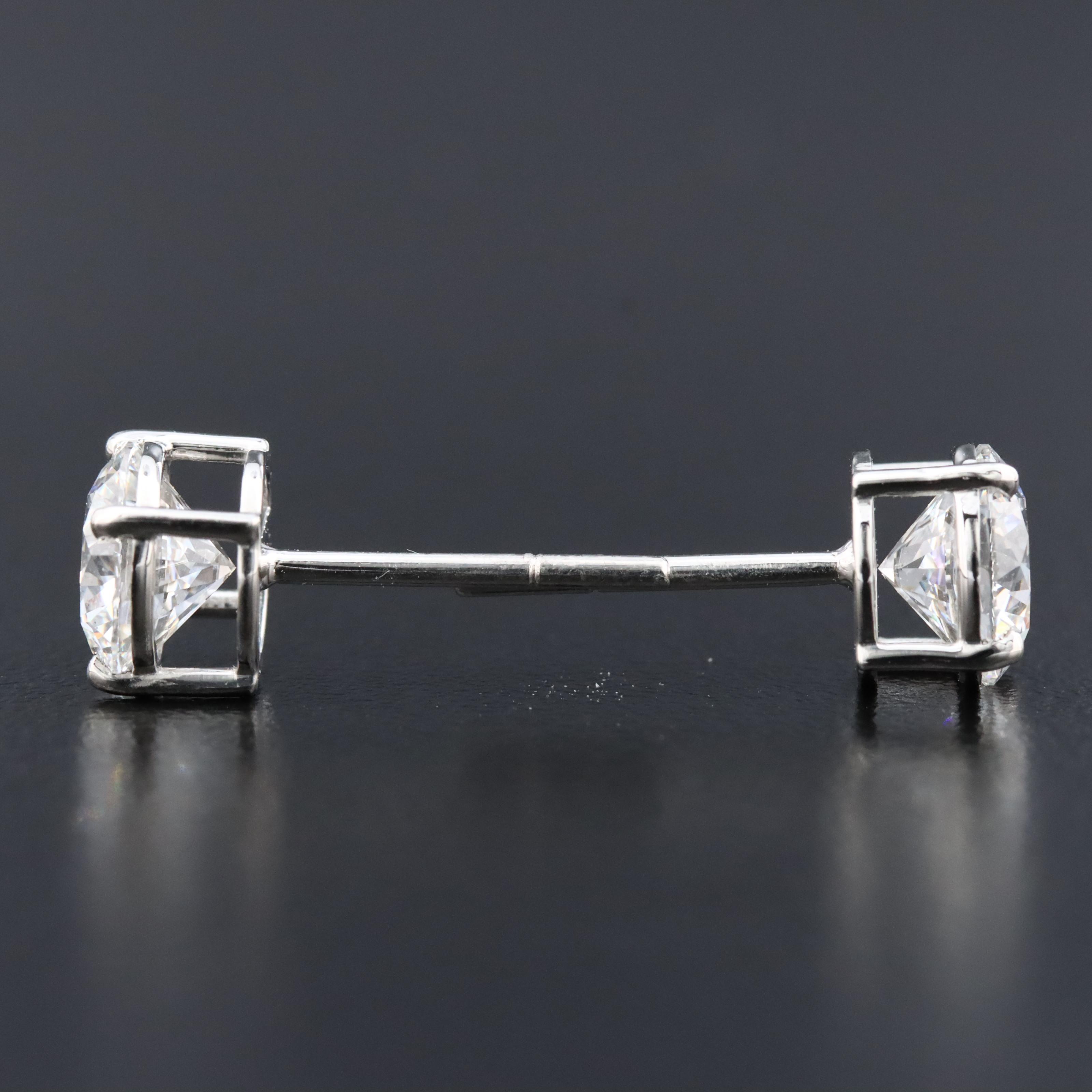 Platinum 2.31 CTW Lab Grown Diamond Stud Earrings with IGI Report