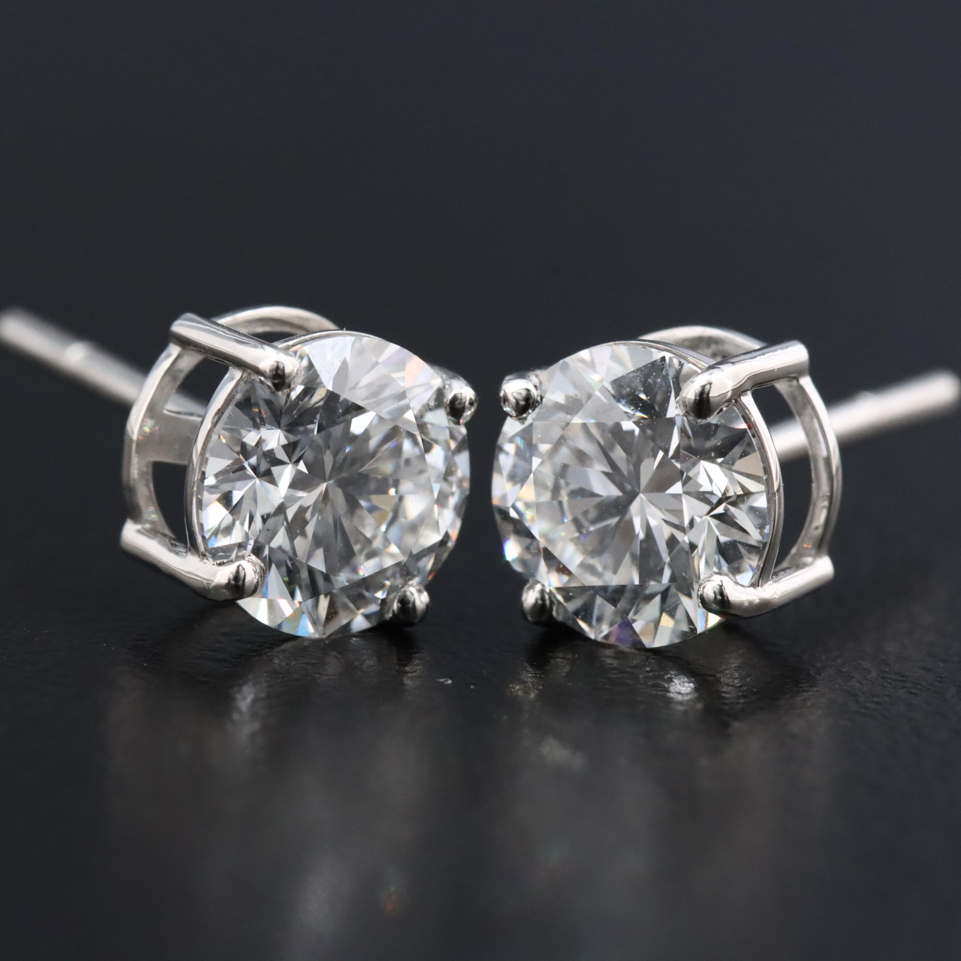 Platinum 2.31 CTW Lab Grown Diamond Stud Earrings with IGI Report
