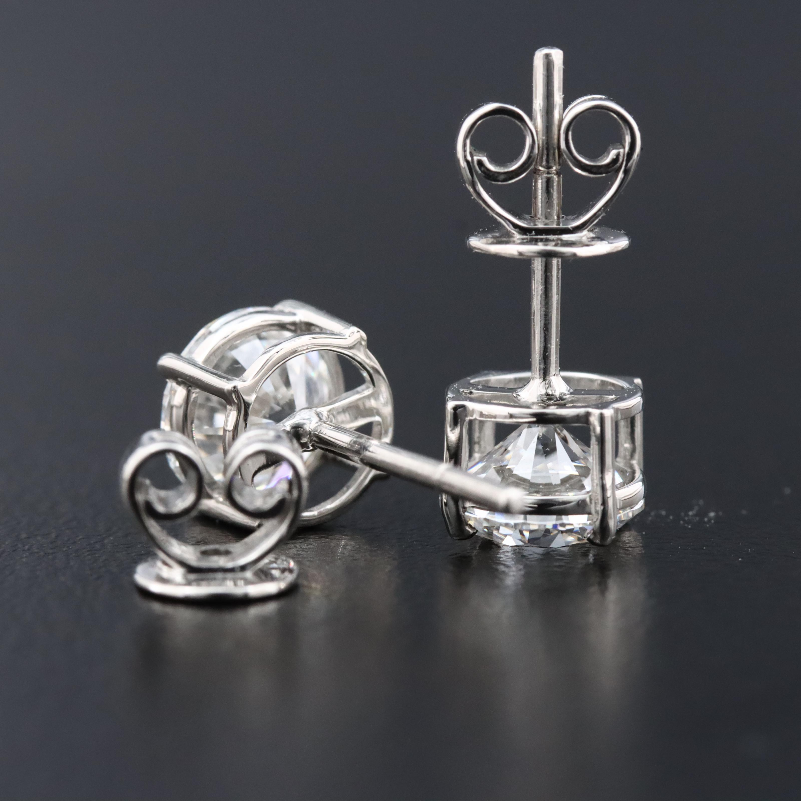 Platinum 2.31 CTW Lab Grown Diamond Stud Earrings with IGI Report