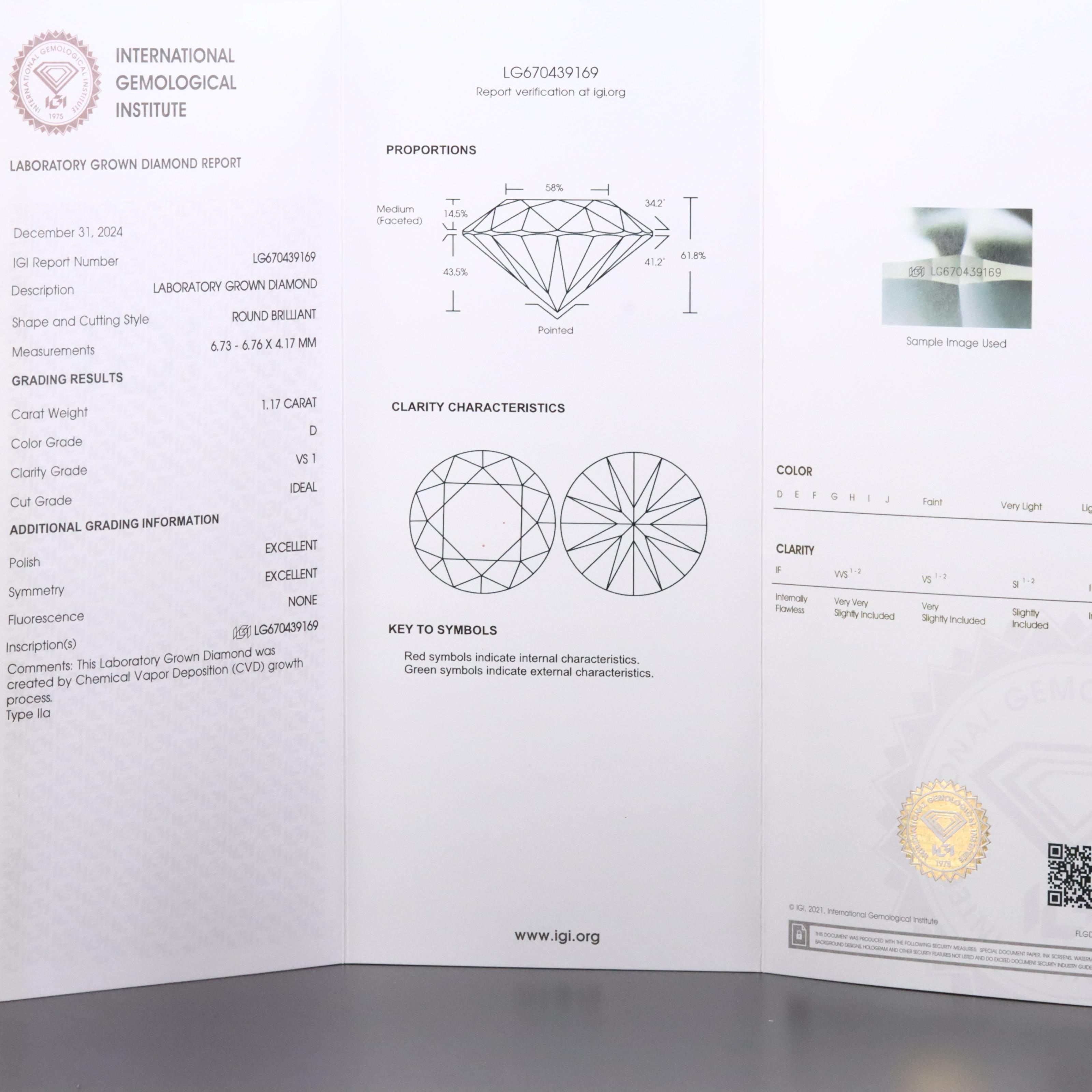 Platinum 2.31 CTW Lab Grown Diamond Stud Earrings with IGI Report