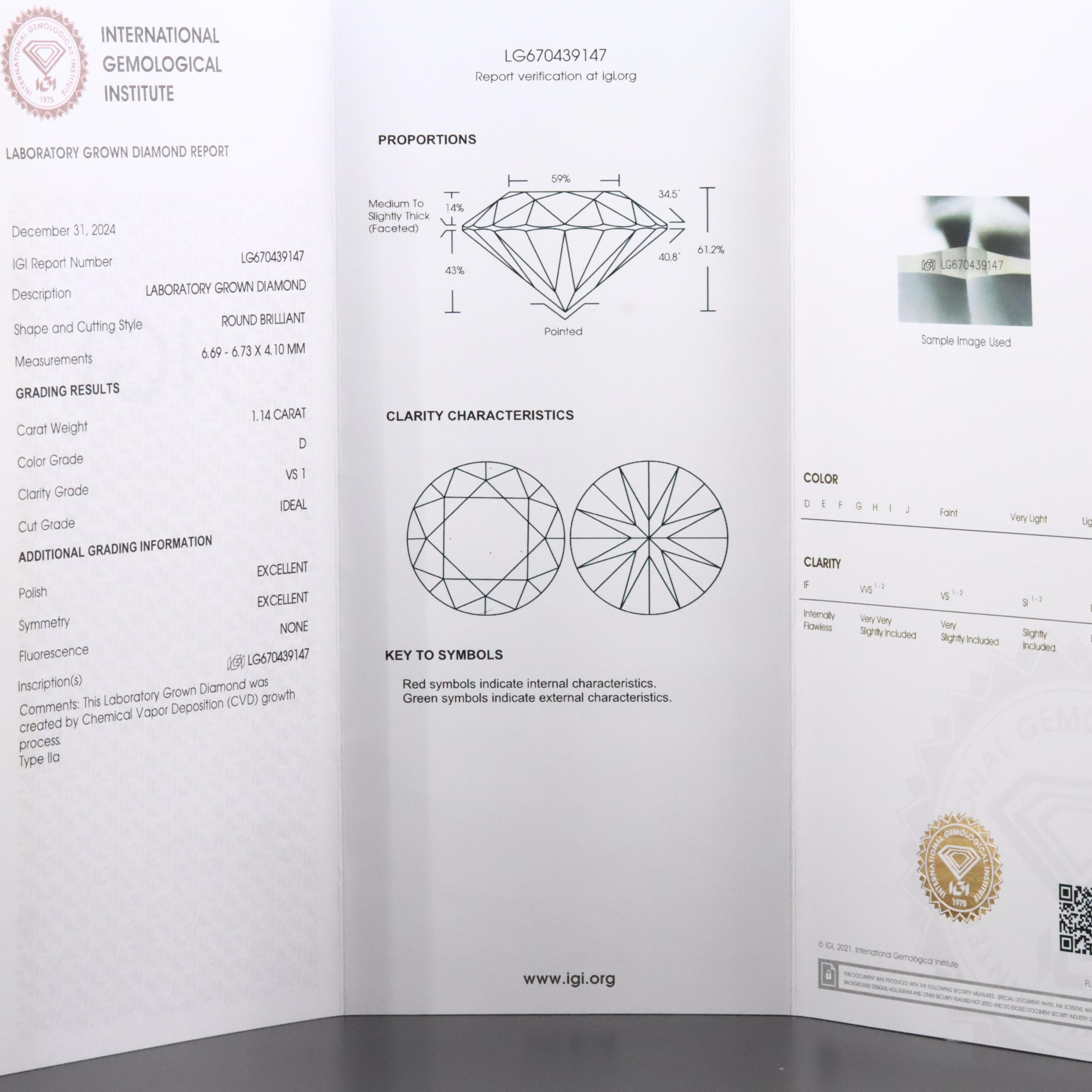 Platinum 2.31 CTW Lab Grown Diamond Stud Earrings with IGI Report