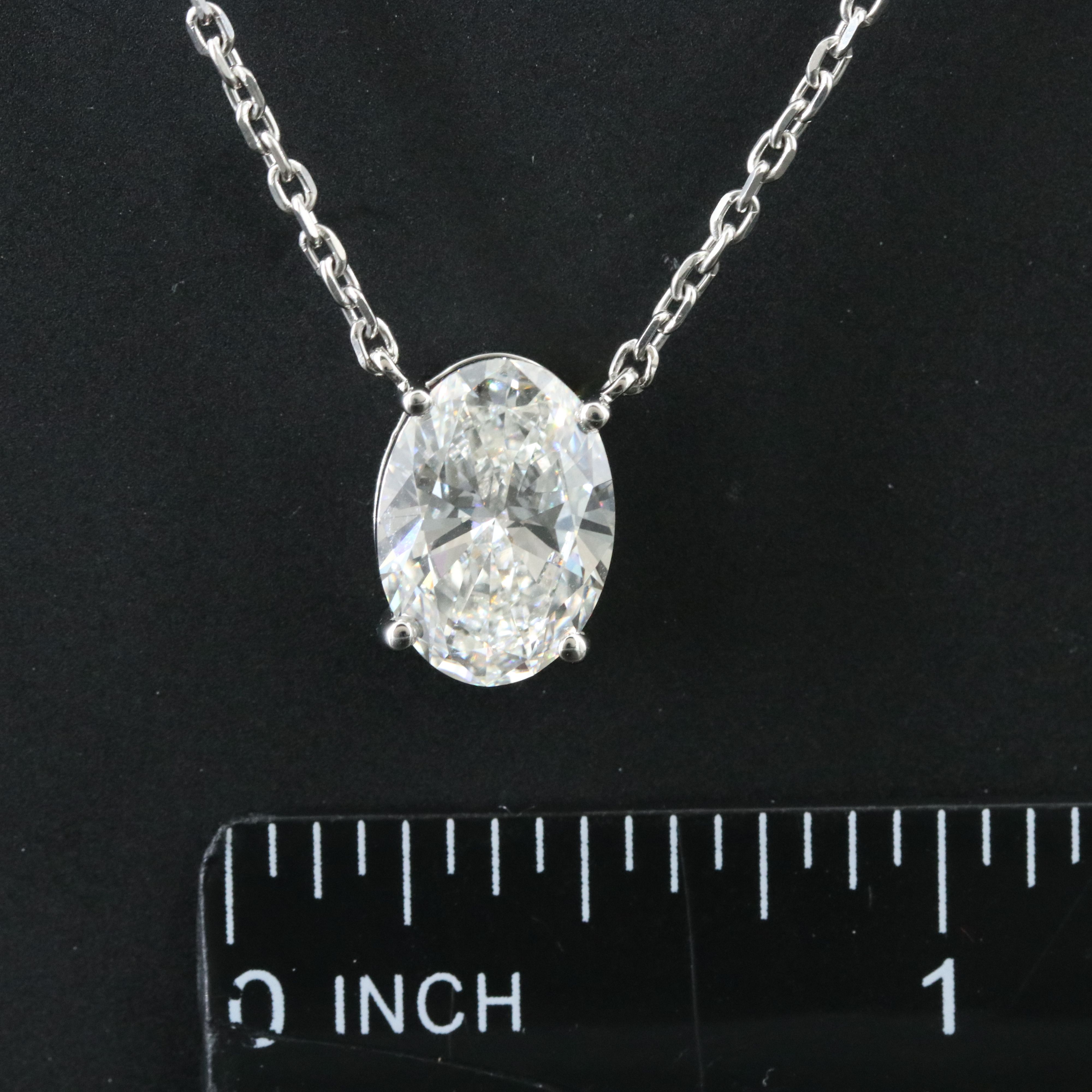 Platinum 3.01 CT Lab Grown Diamond Necklace with IGI Report
