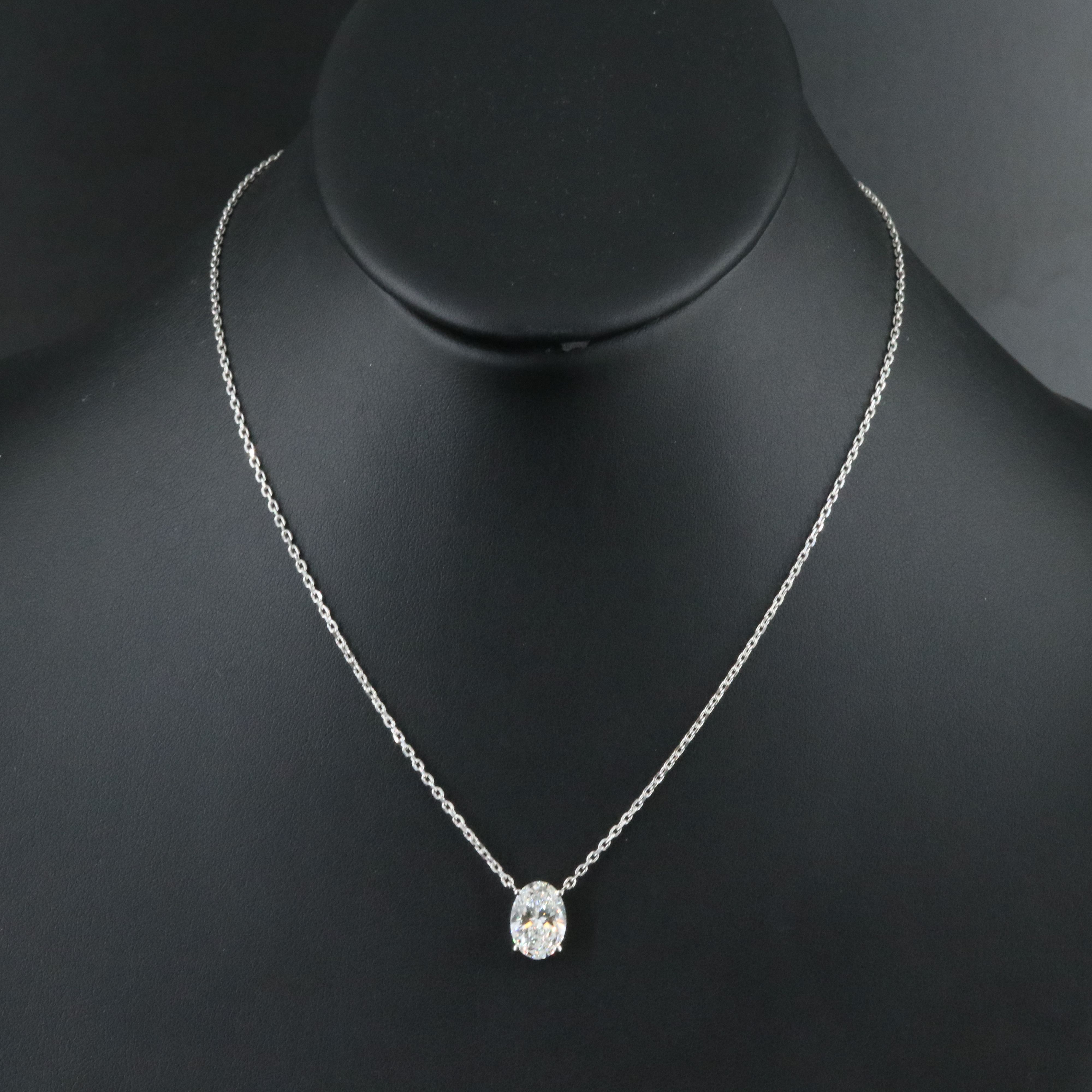 Platinum 3.01 CT Lab Grown Diamond Necklace with IGI Report