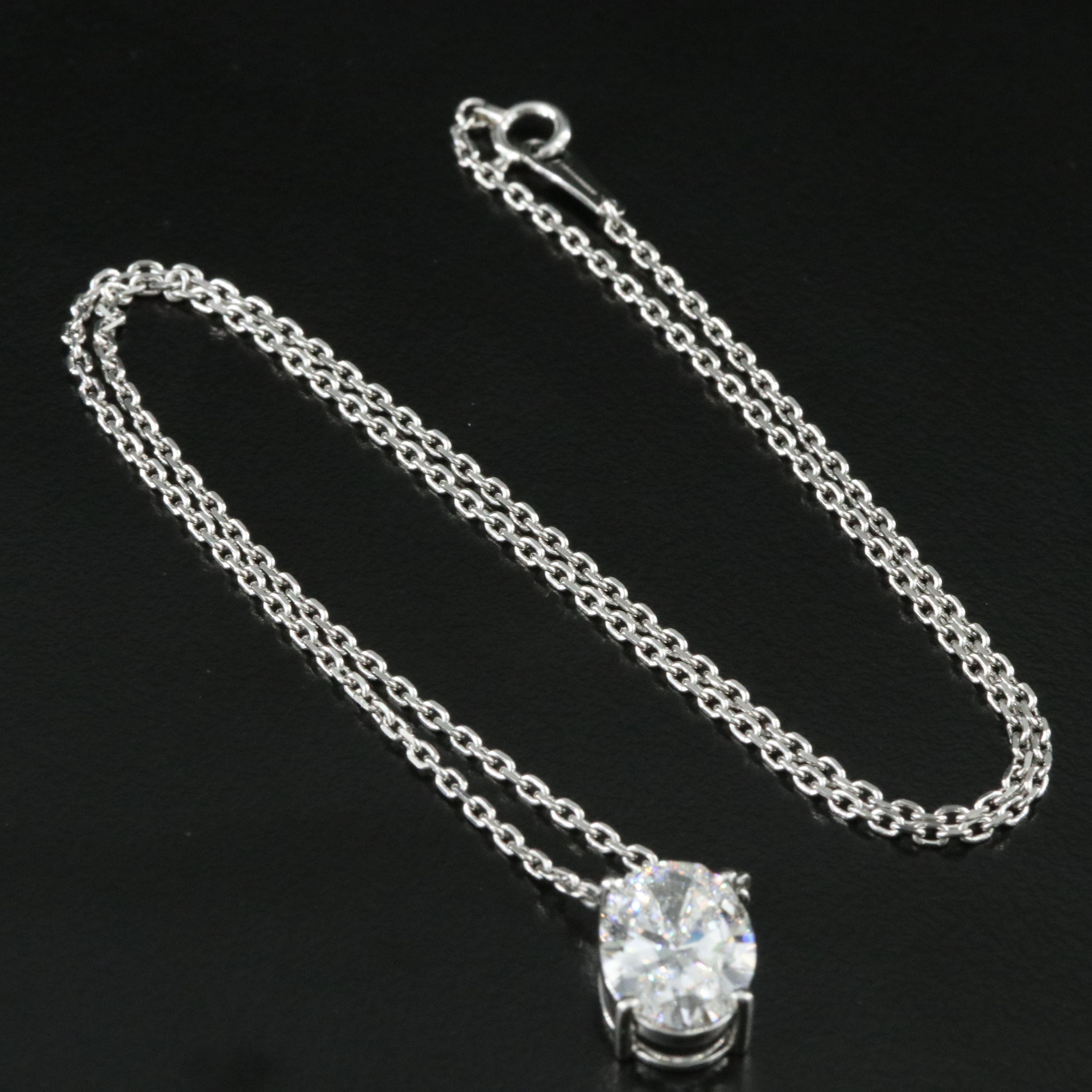 Platinum 3.01 CT Lab Grown Diamond Necklace with IGI Report