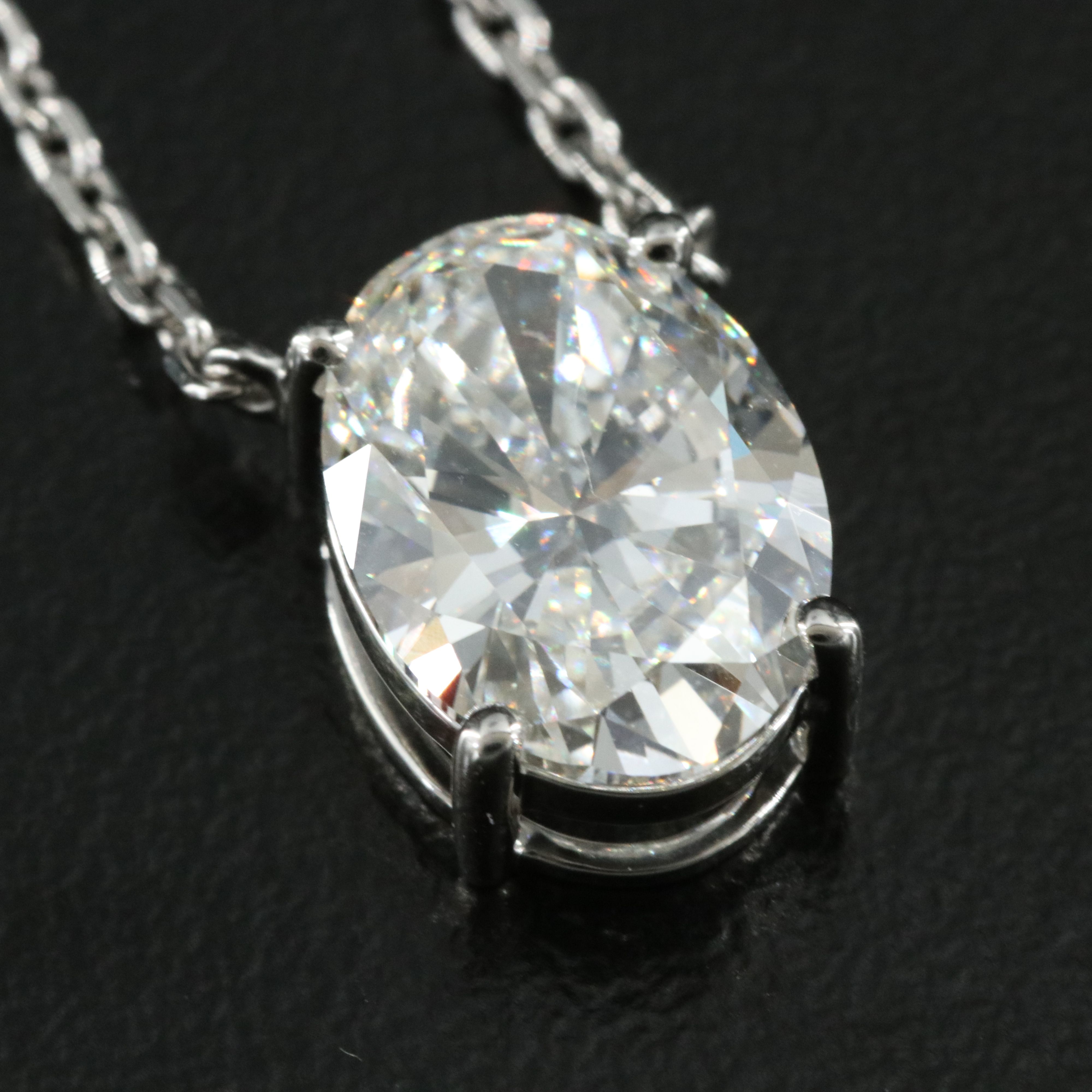 Platinum 3.01 CT Lab Grown Diamond Necklace with IGI Report