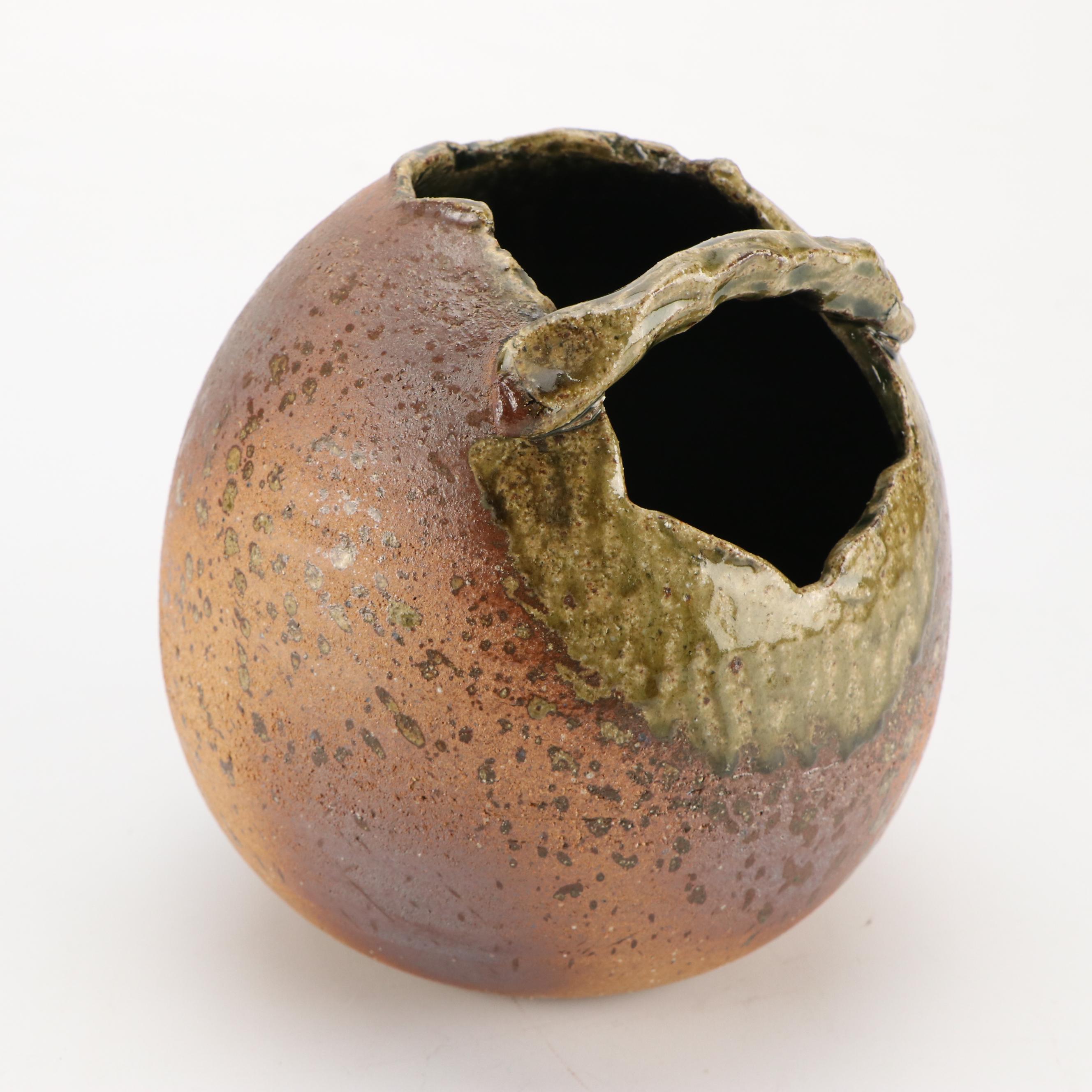 Japanese Meizan Shigaraki Ware Ikebana Vase