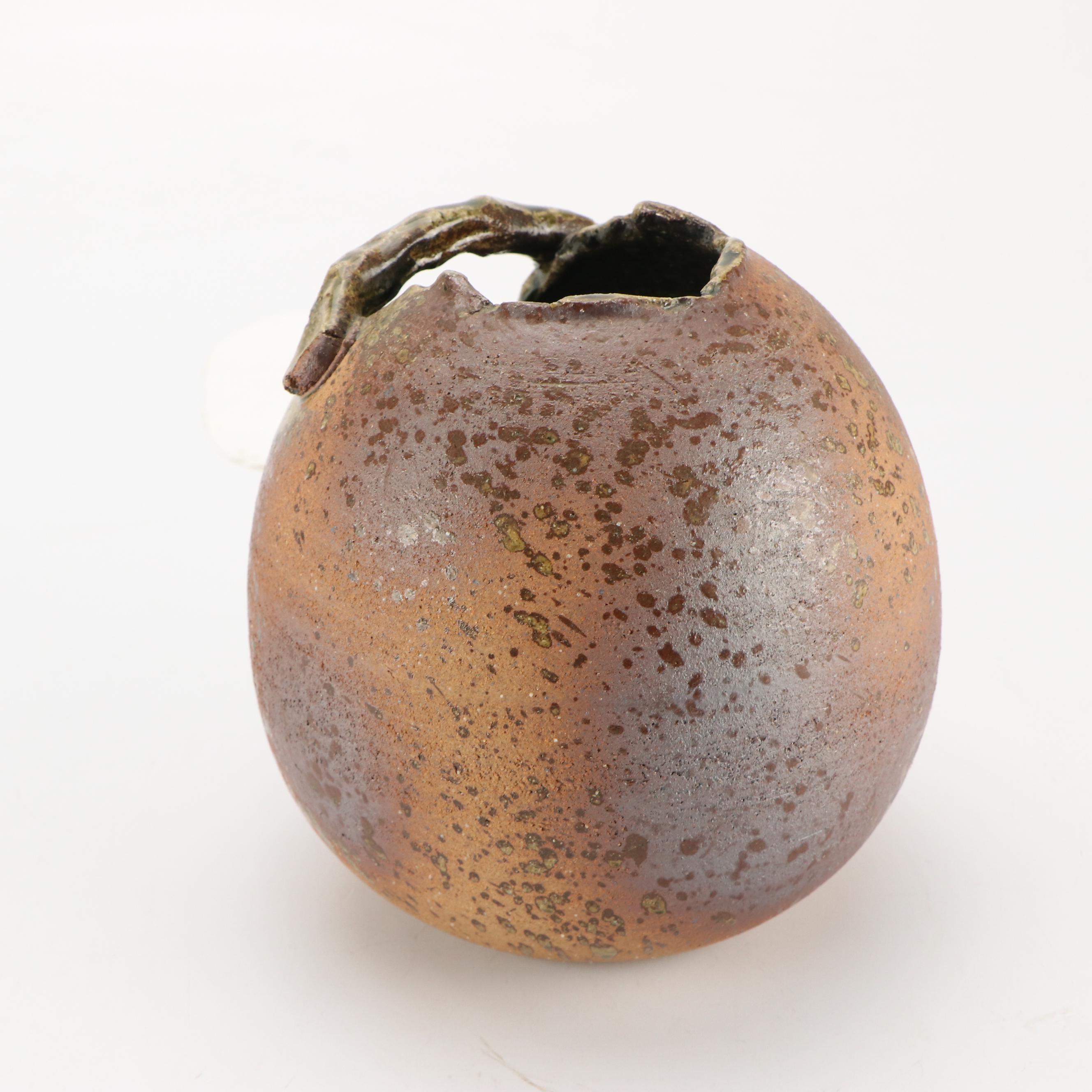 Japanese Meizan Shigaraki Ware Ikebana Vase