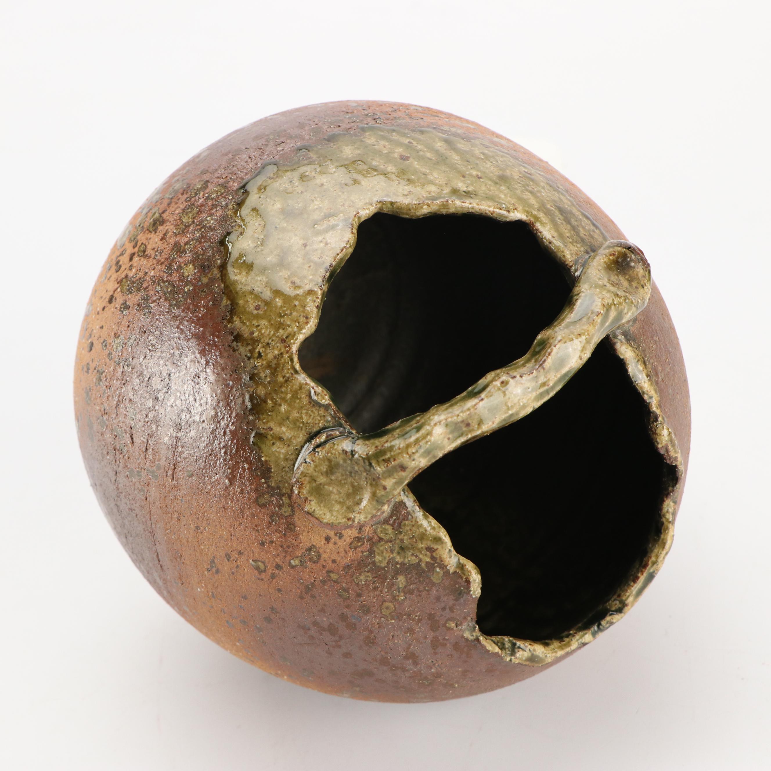 Japanese Meizan Shigaraki Ware Ikebana Vase