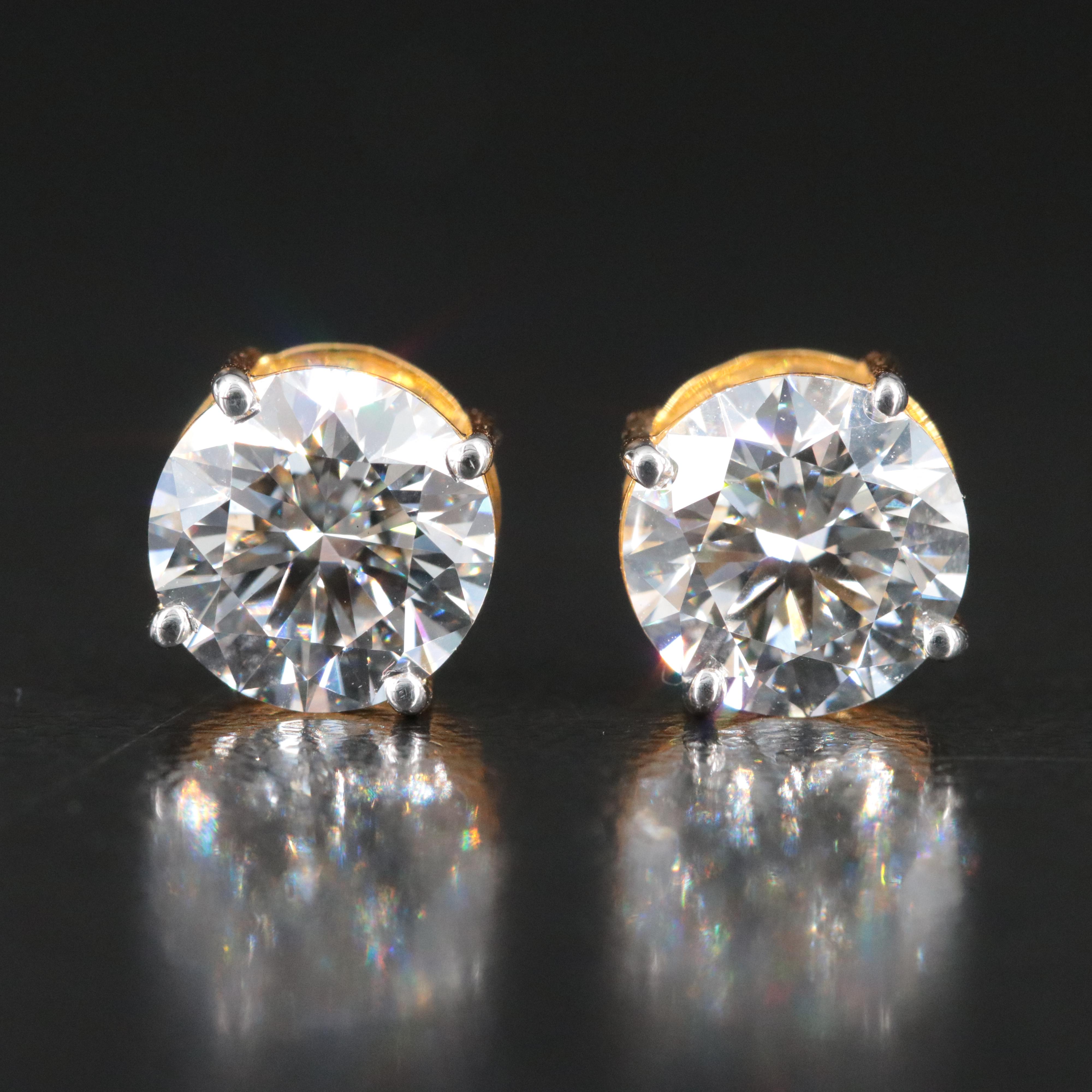 14K 3.02 CTW Lab Grown Diamond Stud Earrings with IGI Reports