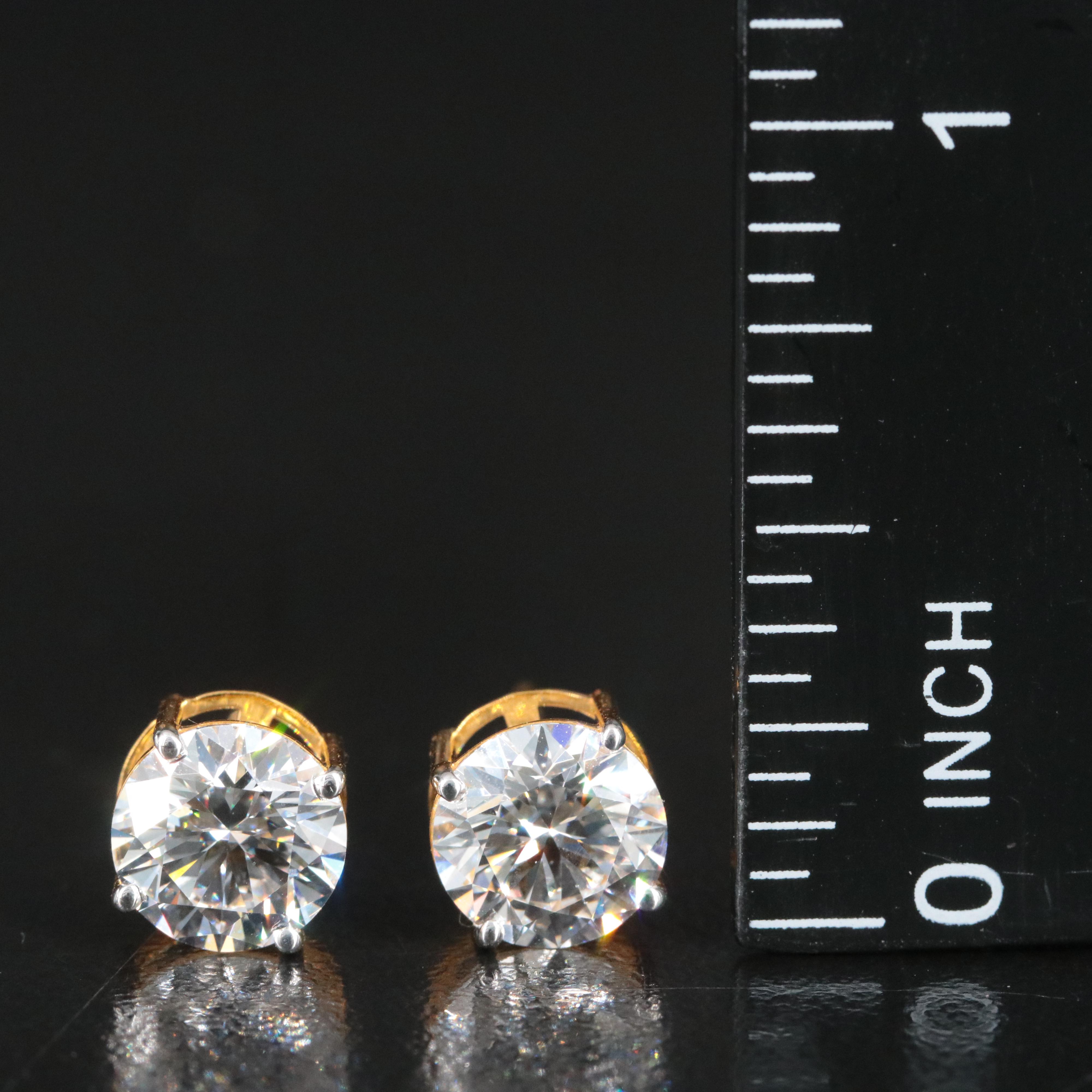 14K 3.02 CTW Lab Grown Diamond Stud Earrings with IGI Reports