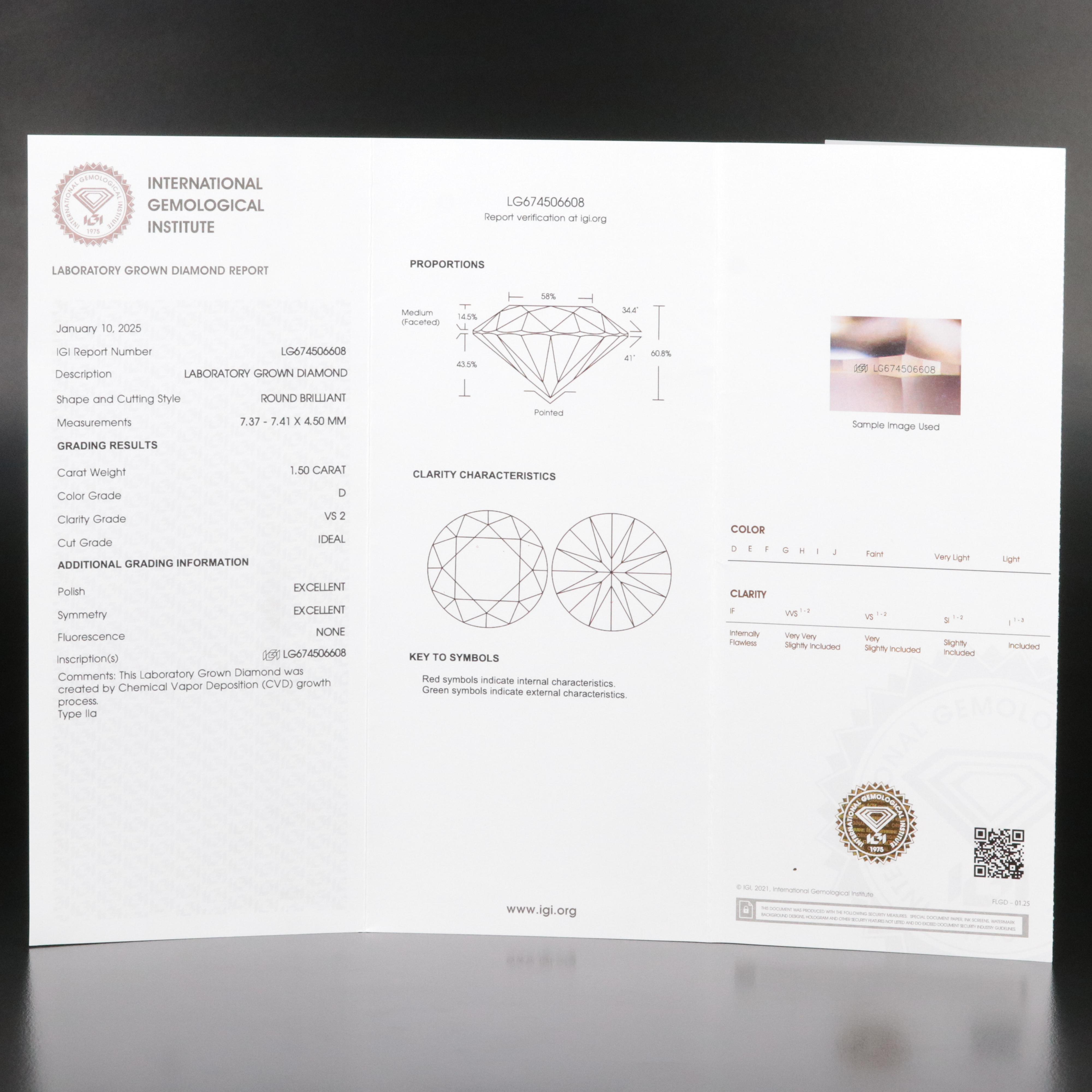 14K 3.02 CTW Lab Grown Diamond Stud Earrings with IGI Reports