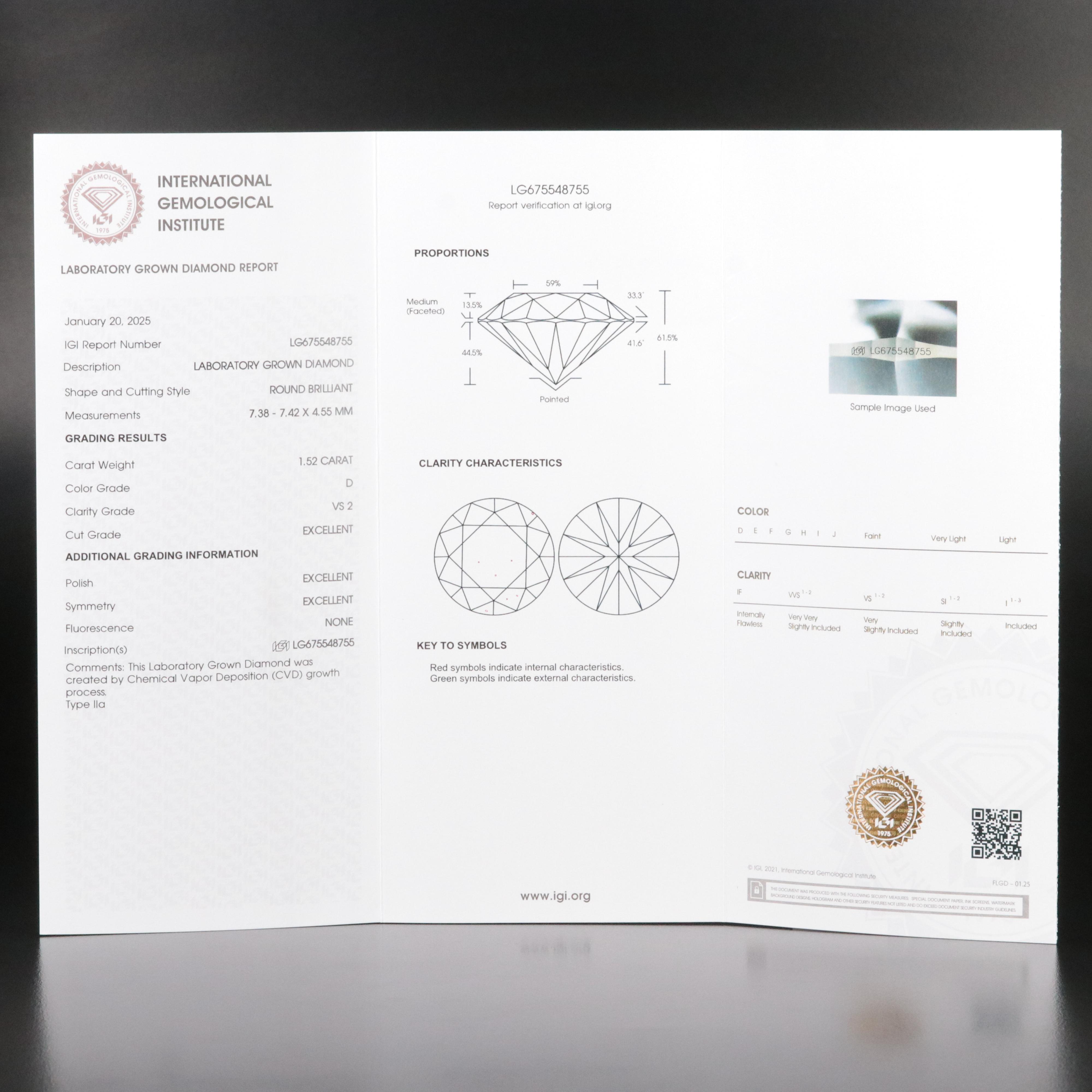 14K 3.02 CTW Lab Grown Diamond Stud Earrings with IGI Reports