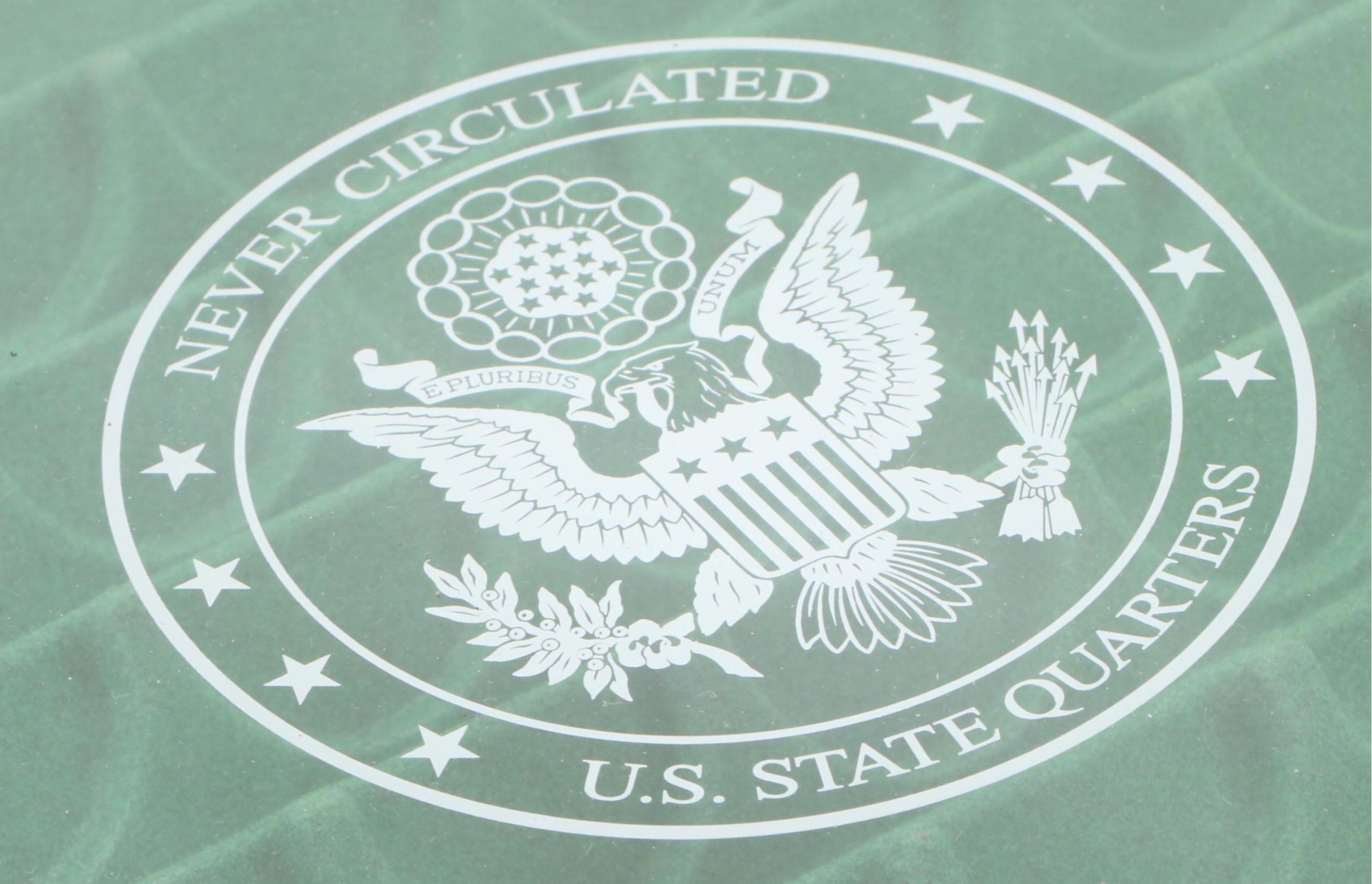 Danbury Mint Never Circulated U.S. State Quarters Wooden Display Case