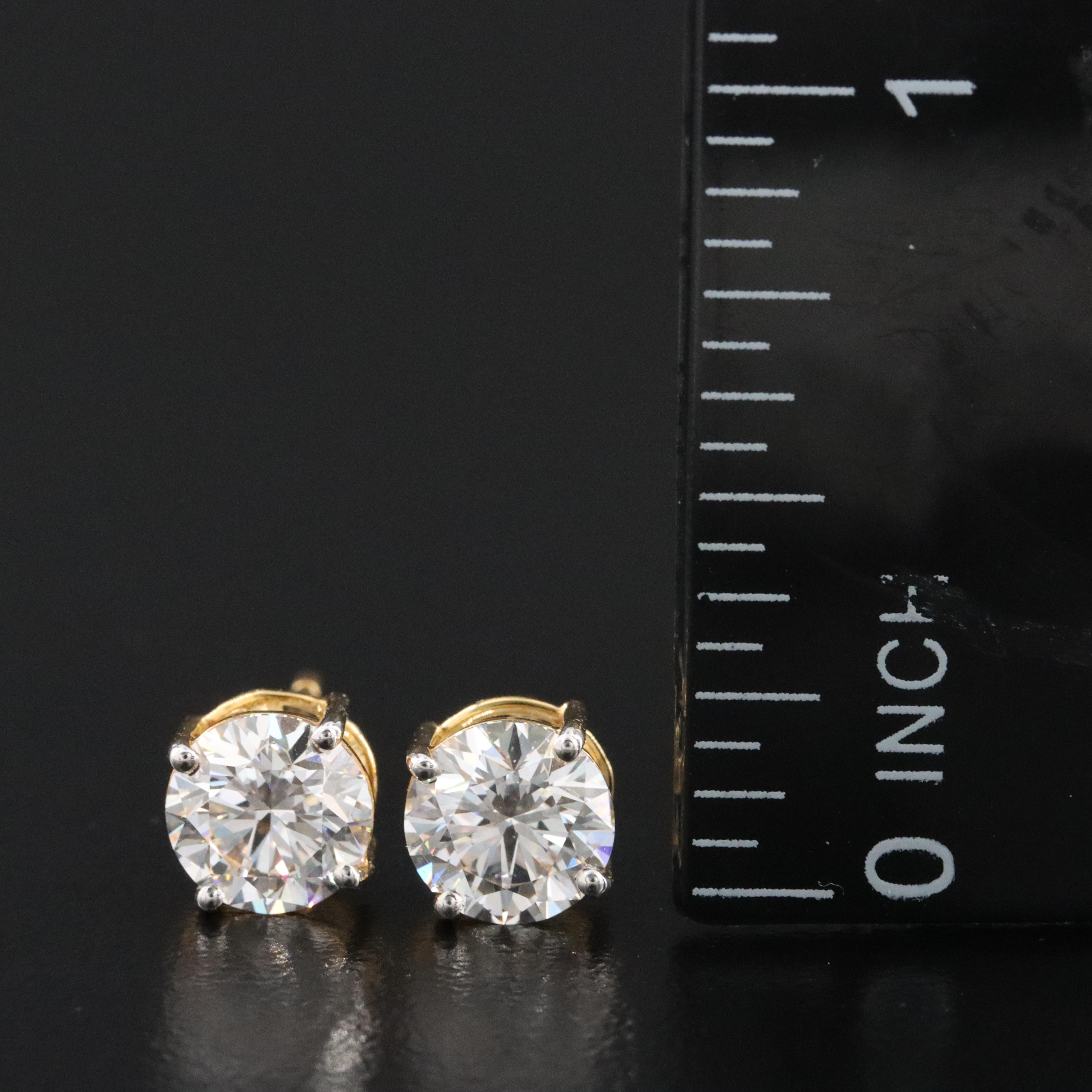 14K 2.09 CTW Lab Grown Diamond Stud Earrings with IGI Reports